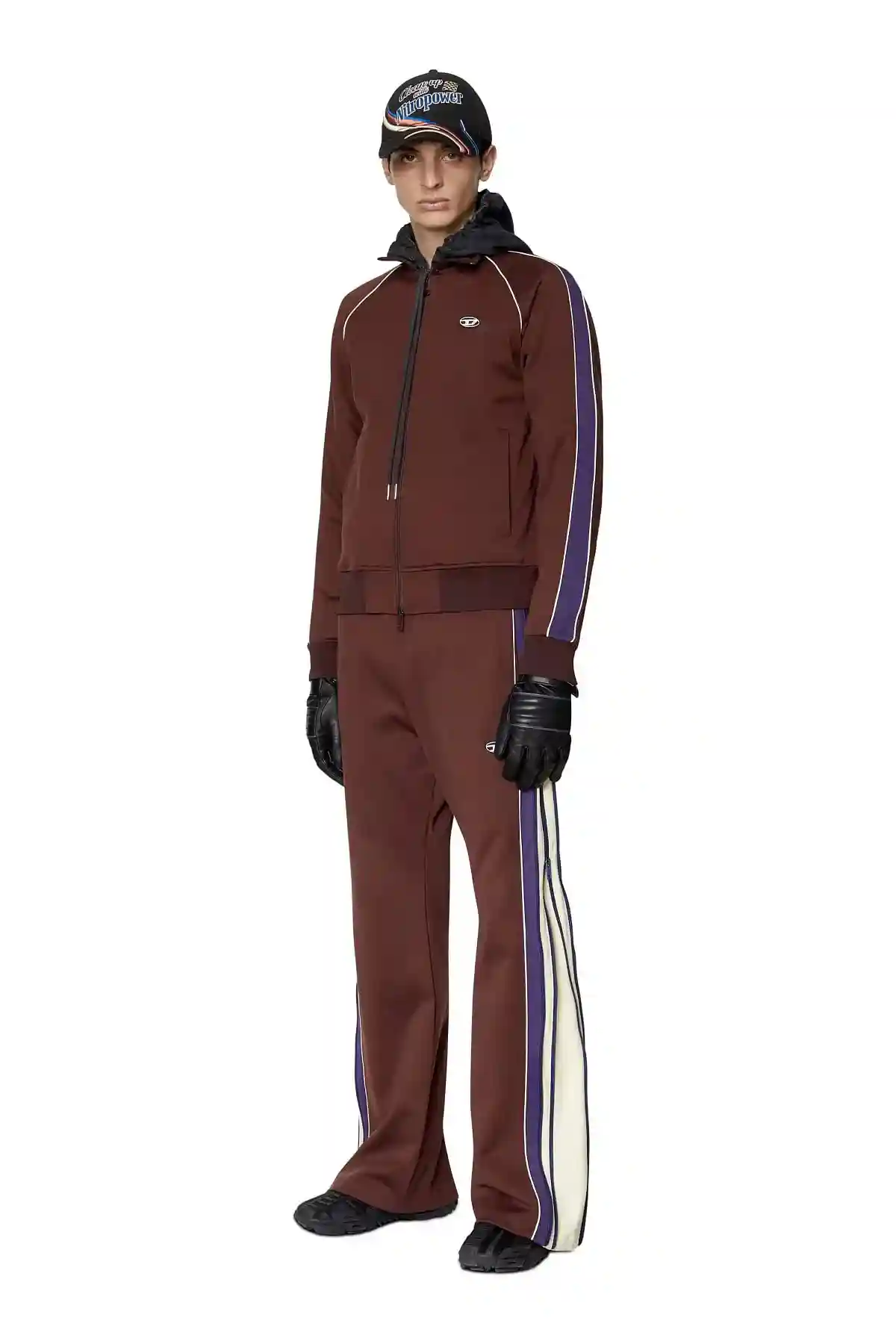 Brown Sweatpants with side zips