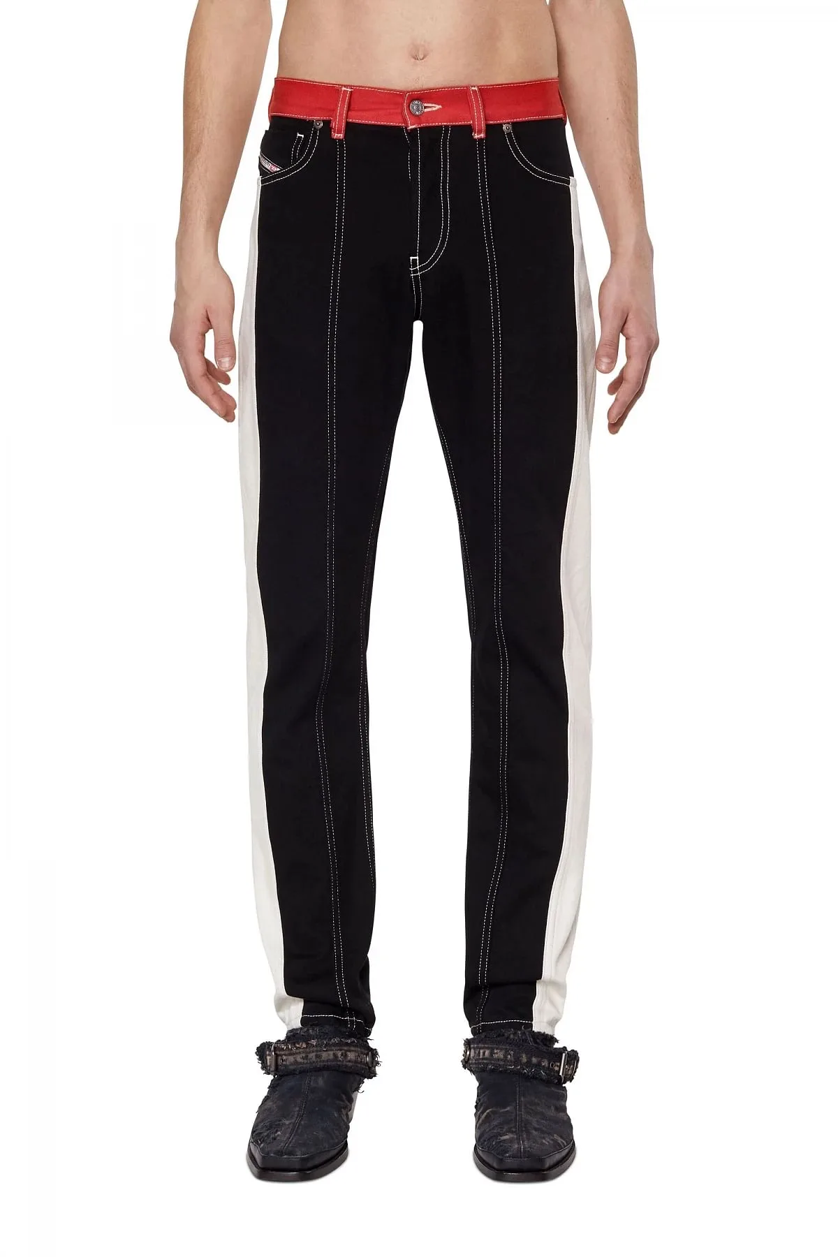 Black and White Straight Jeans-1995 D-SARK