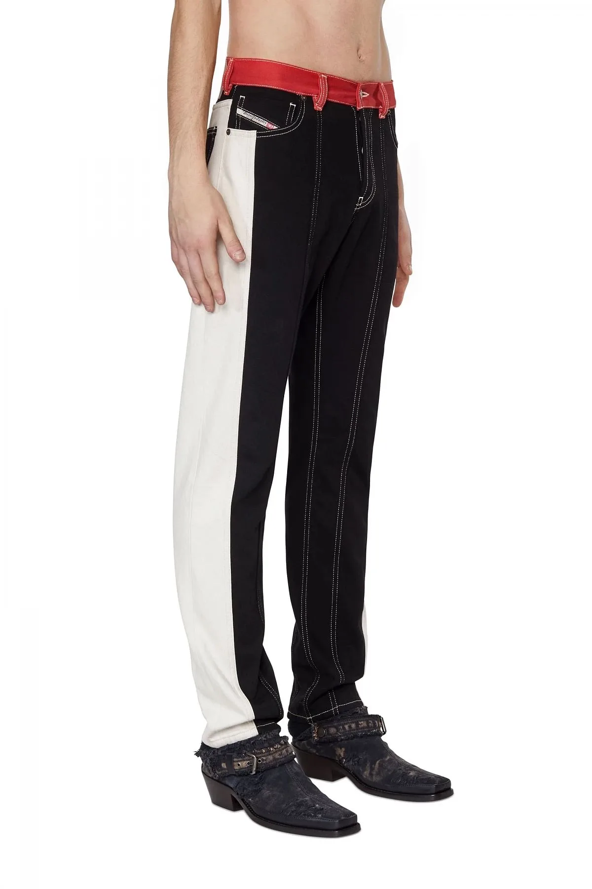 Black and White Straight Jeans-1995 D-SARK