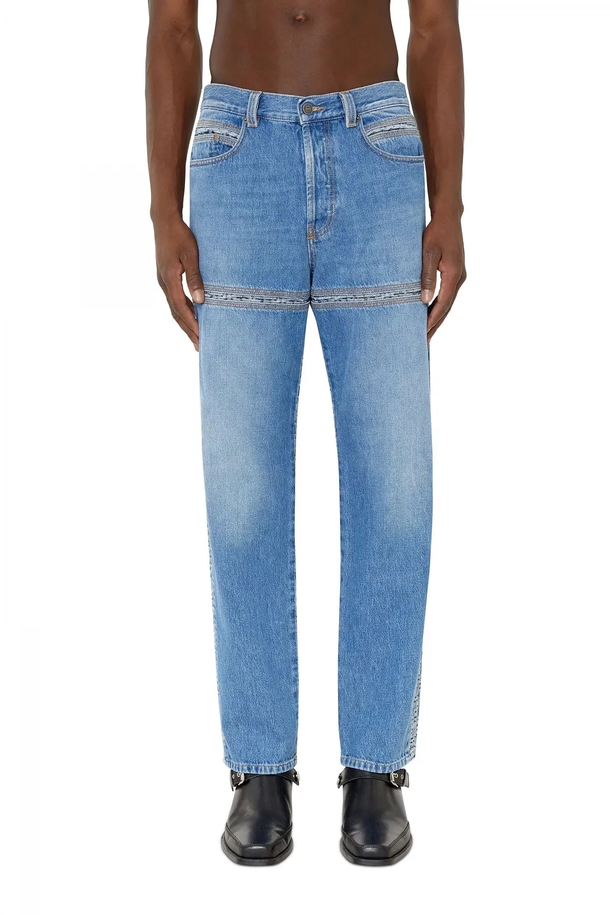 Blue Straight Jeans-D-Mand