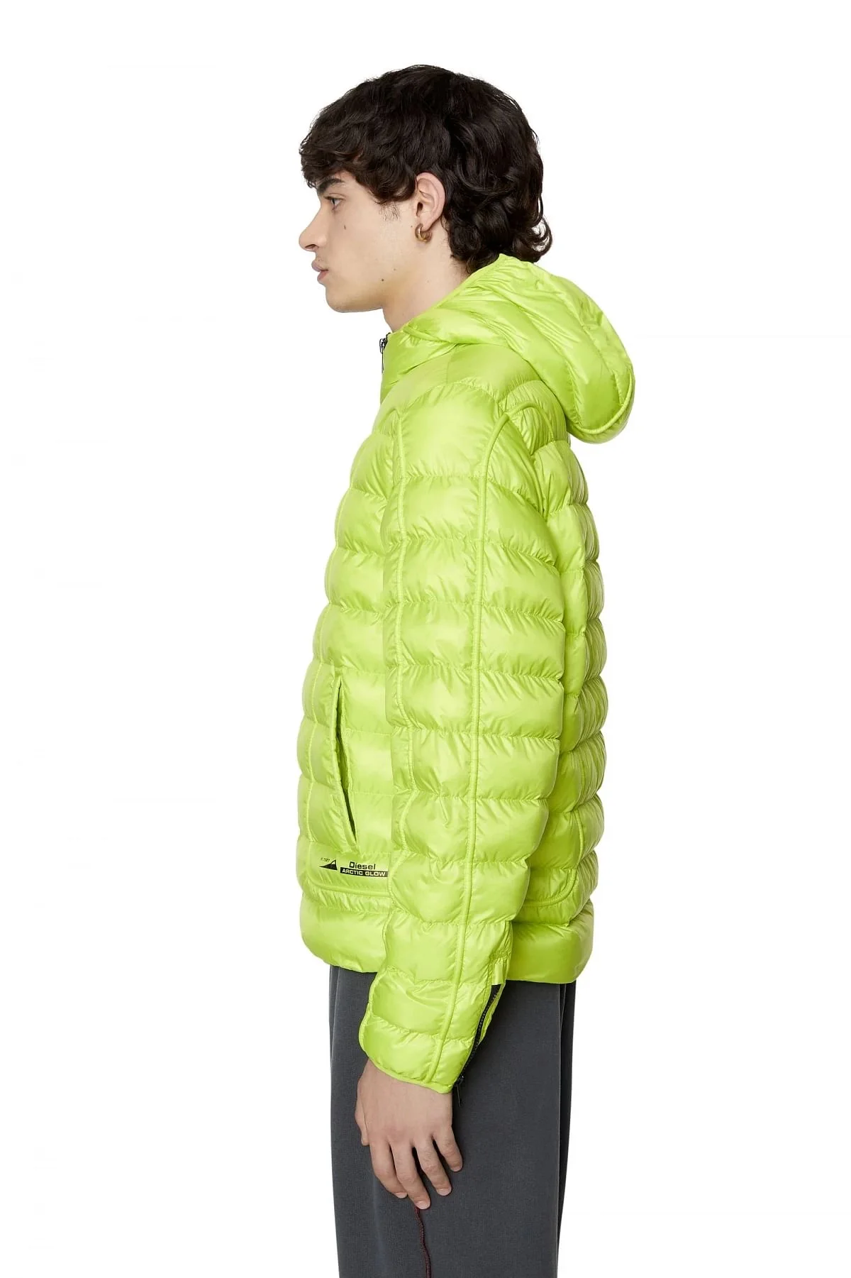 Green Hooded puffer jacket
