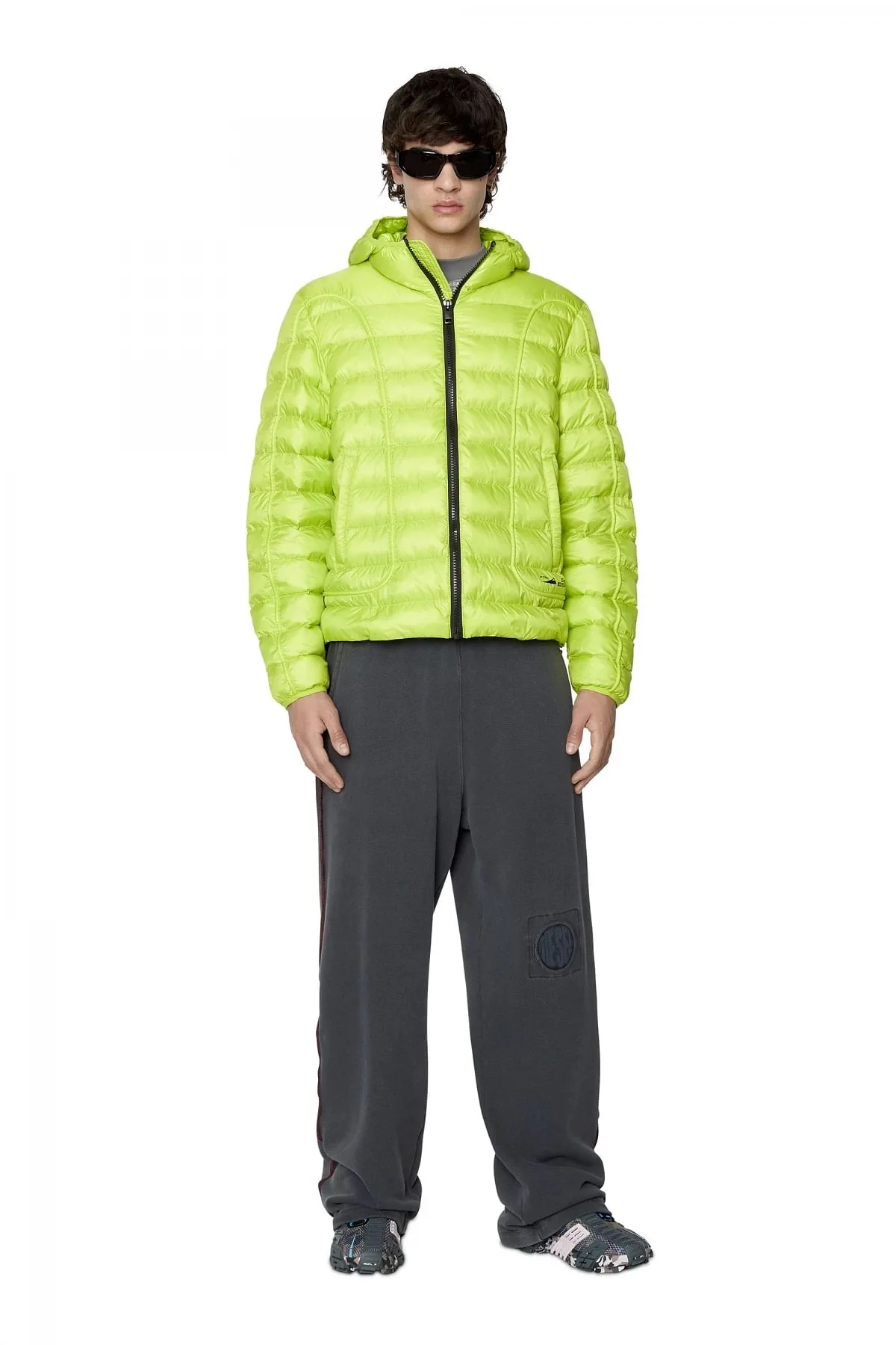 Green Hooded puffer jacket