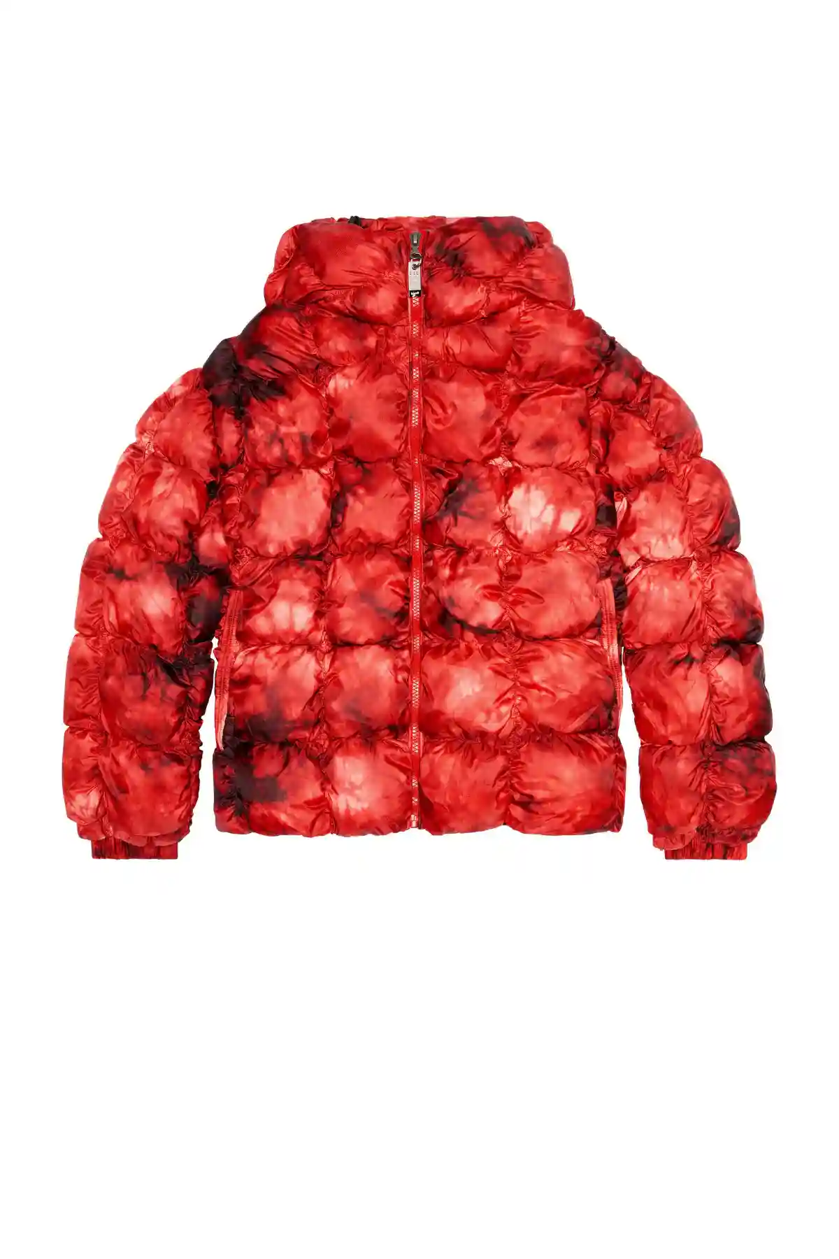 Red Smocked padded ripstop jacket