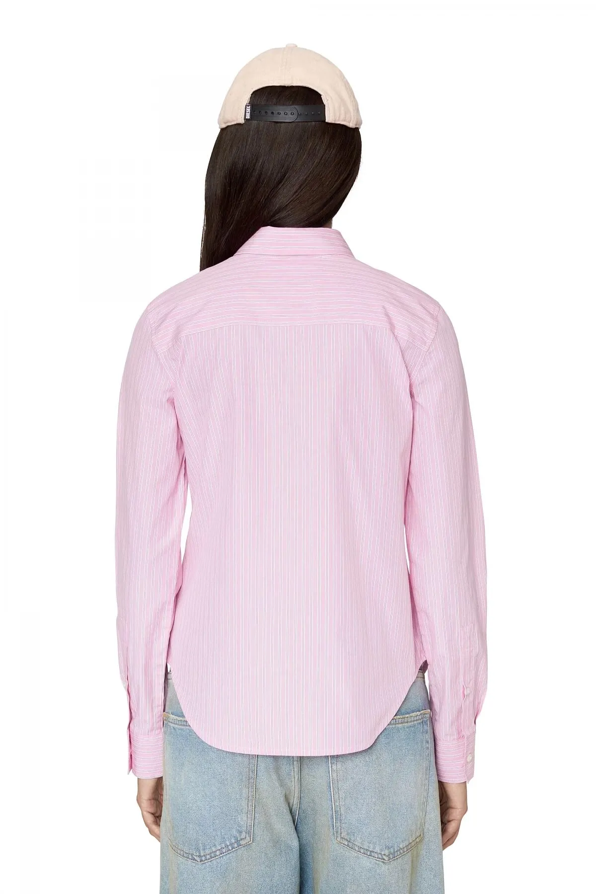 Pink Striped shirt with logo embroidery
