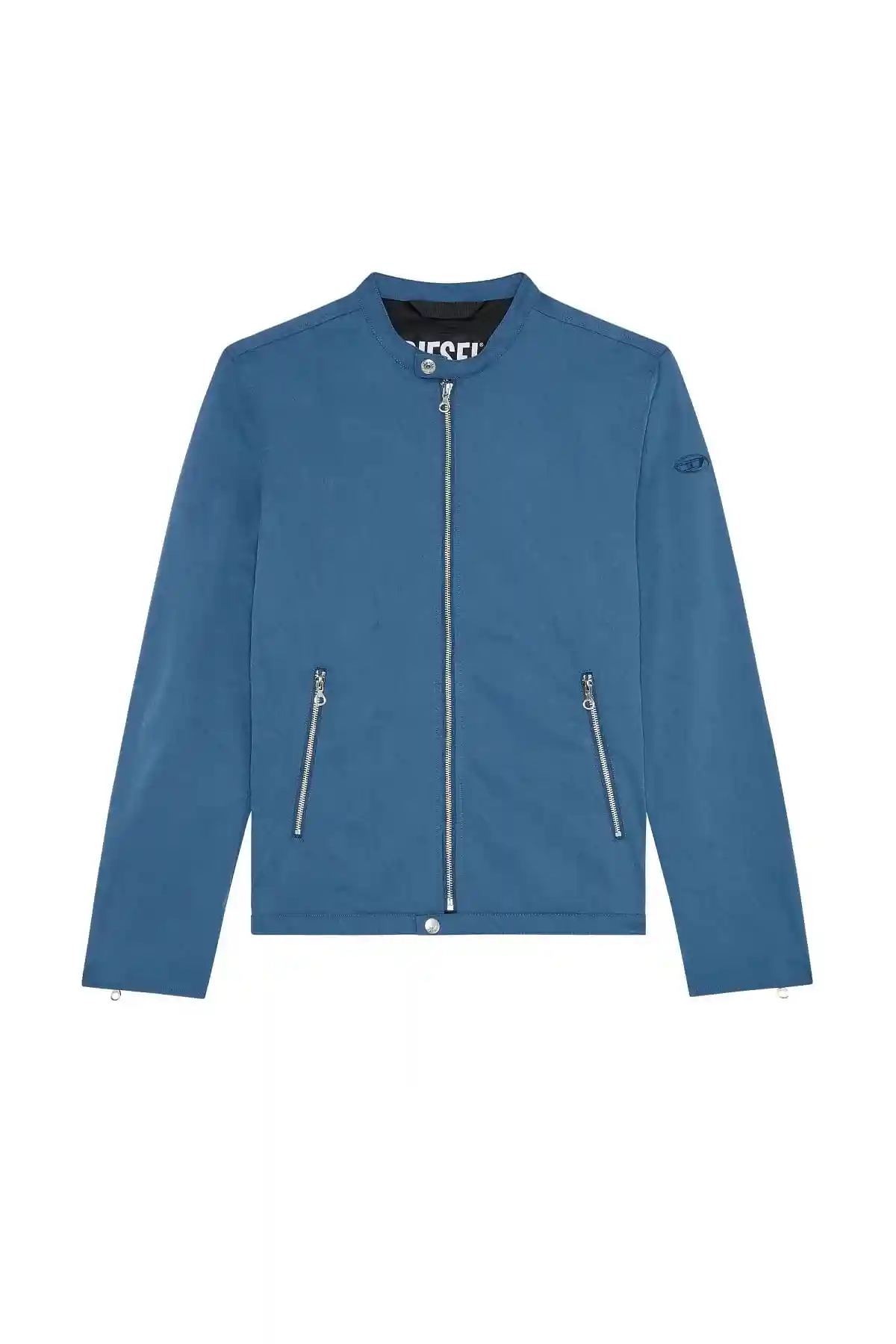 Blue Biker jacket in cotton-touch nylon