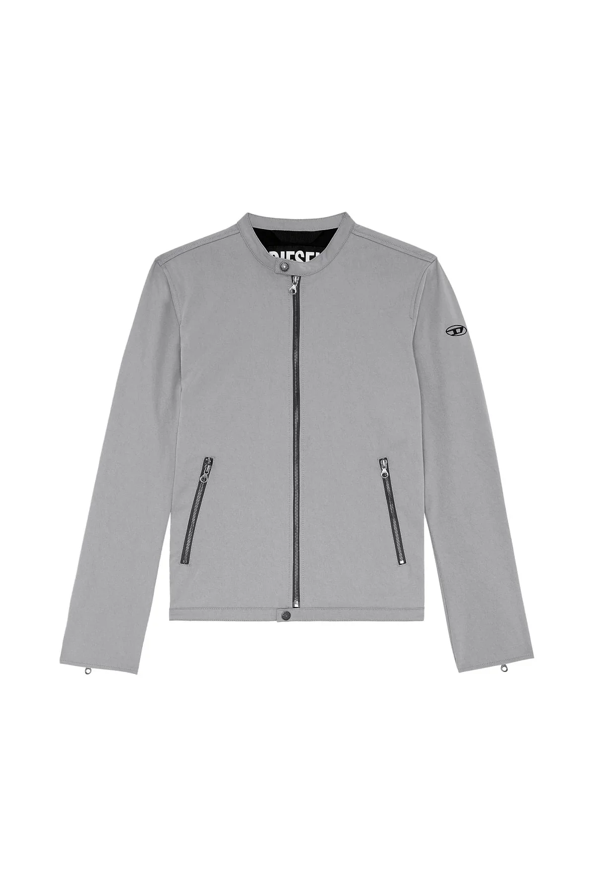 Grey Biker jacket in cotton-touch nylon