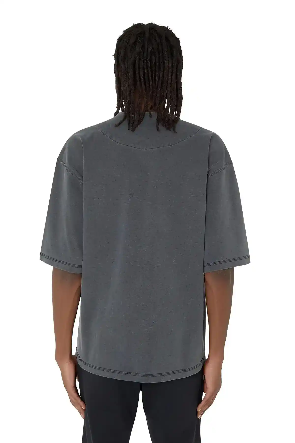 Black Oversized T-shirt with logo collar