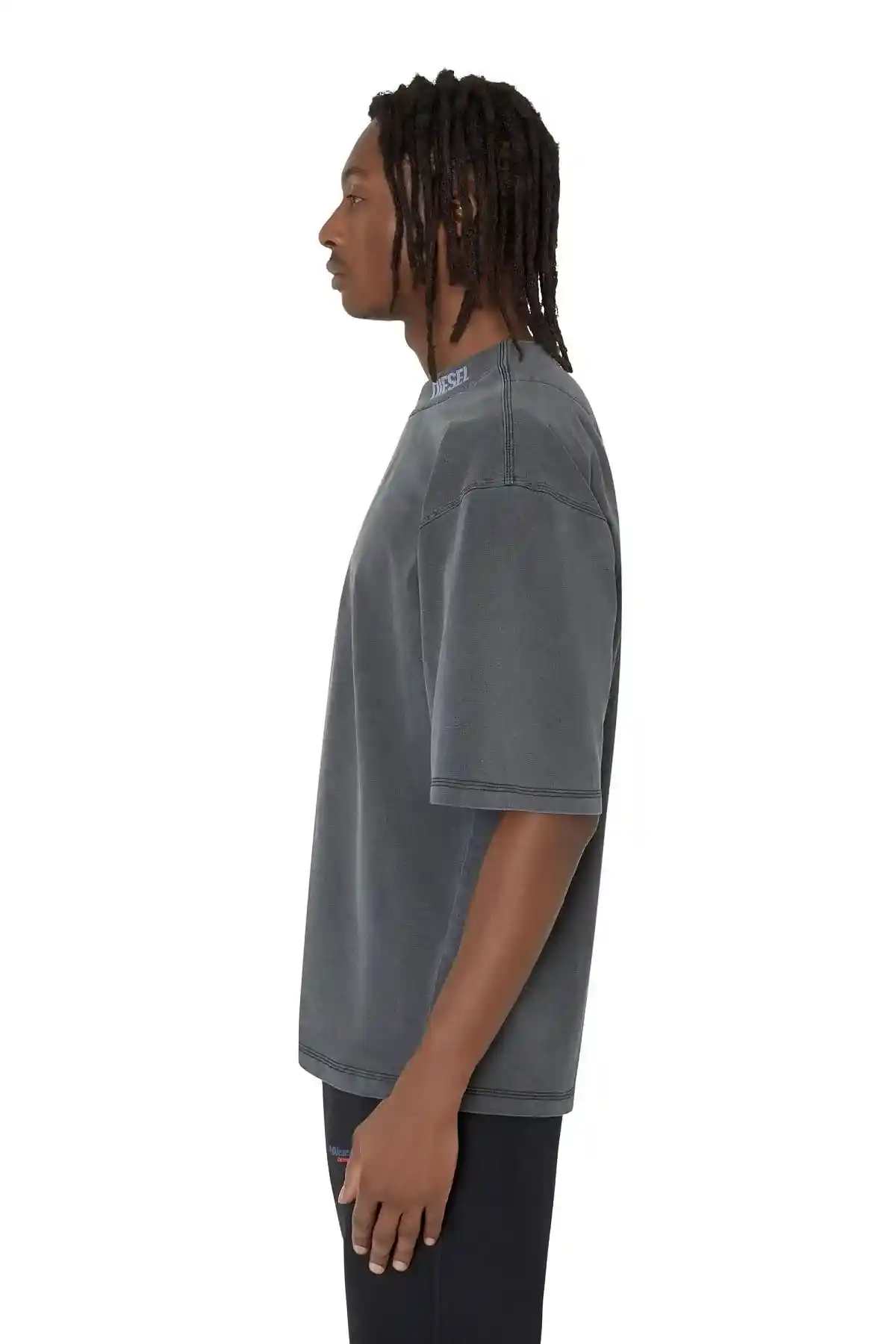 Black Oversized T-shirt with logo collar