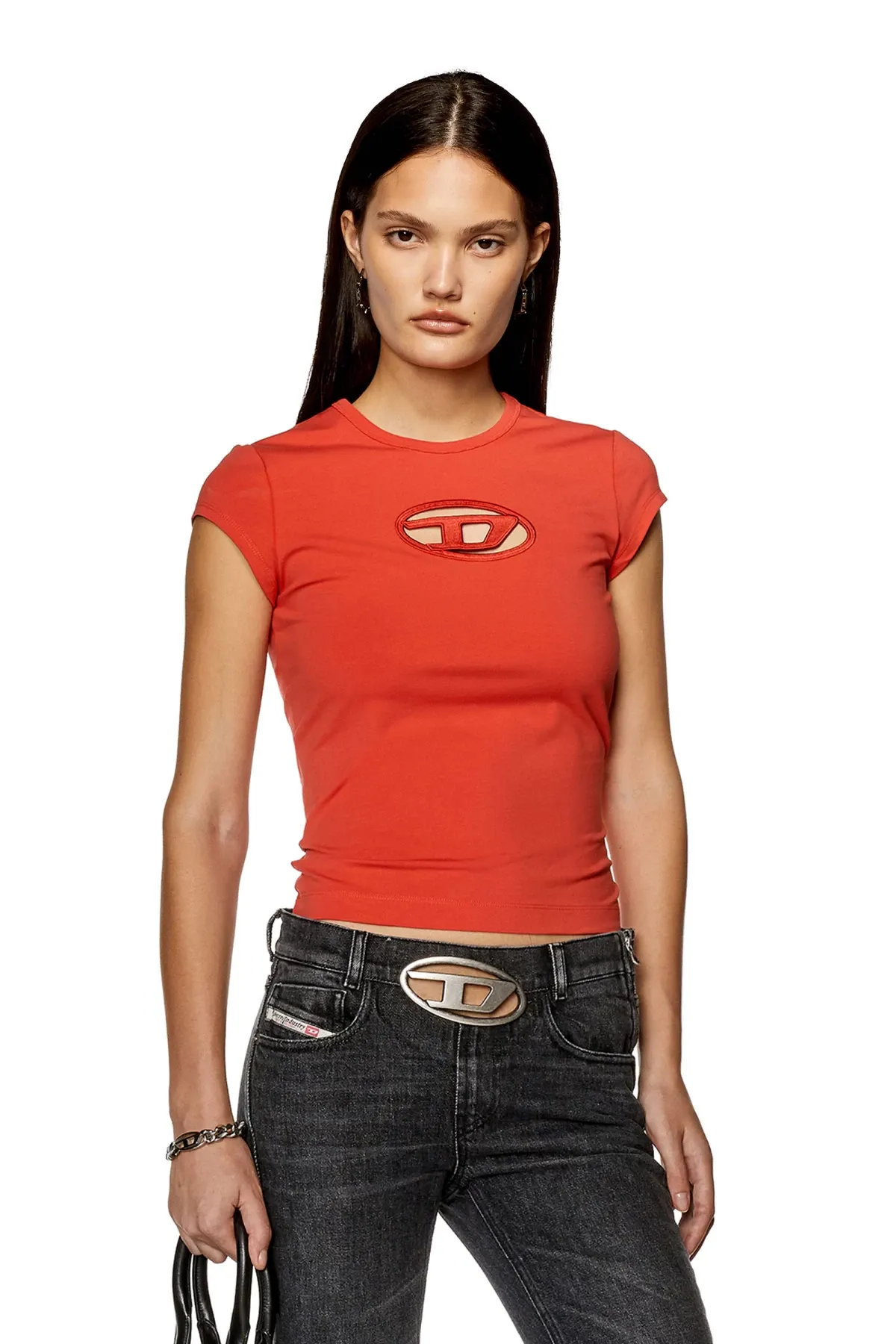 Red T-shirt with peekaboo logo