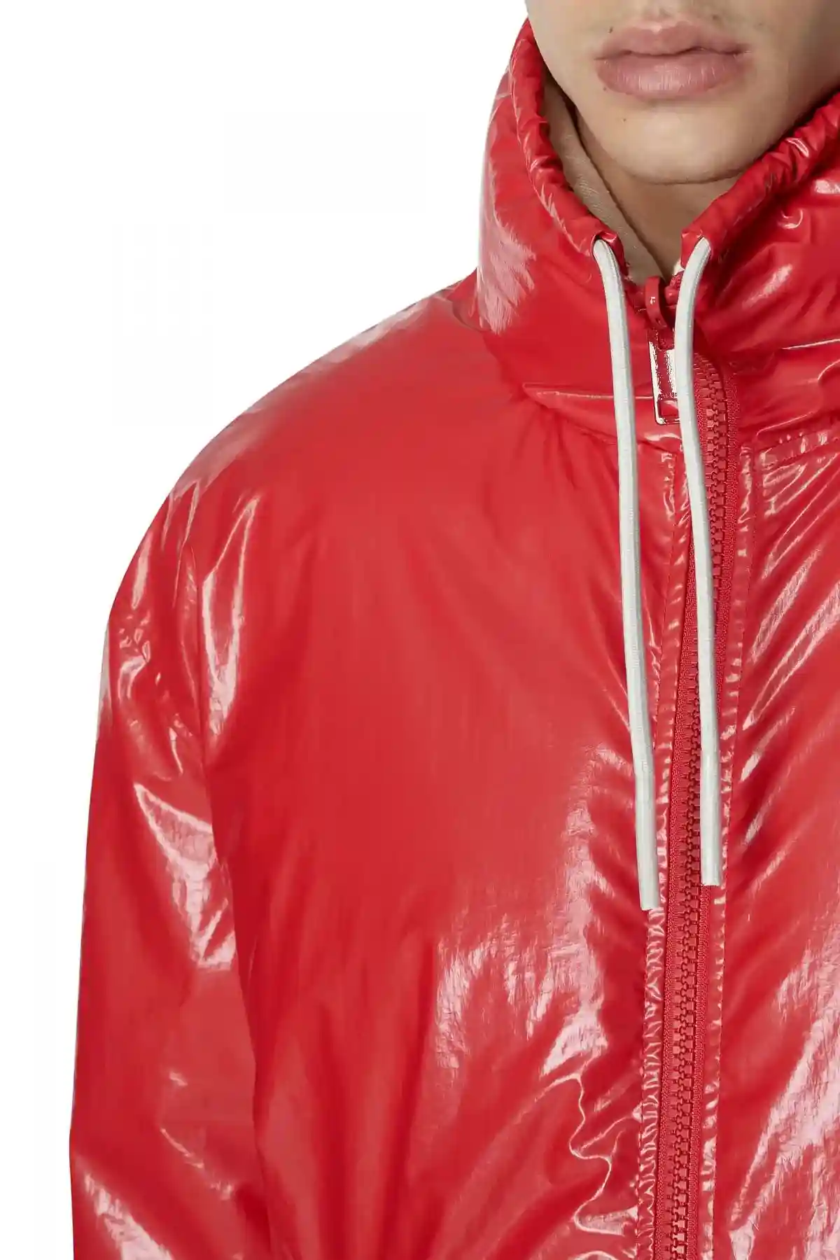 Red Oversized reversible logo puffer jacket