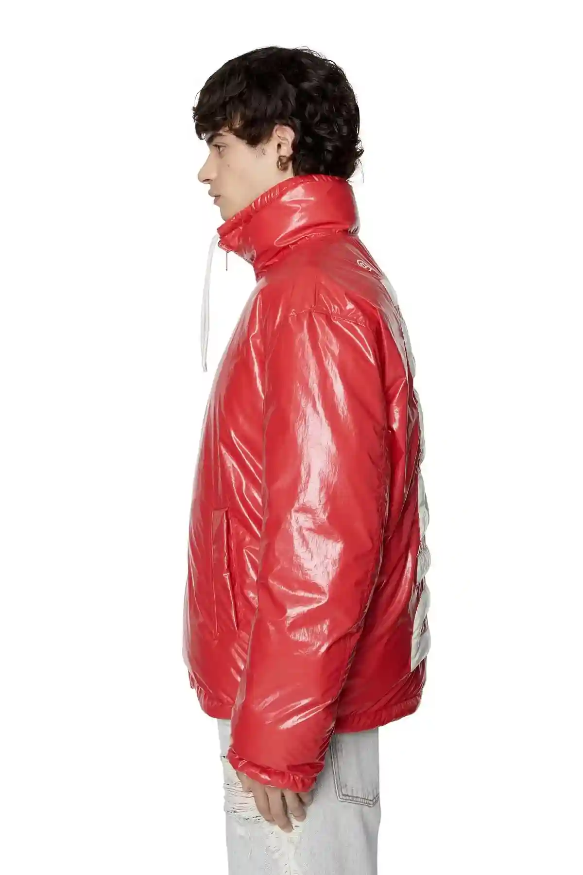 Red Oversized reversible logo puffer jacket