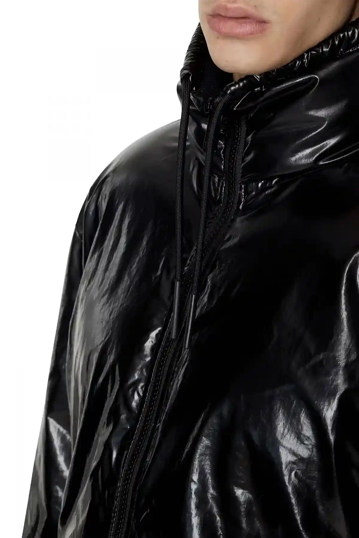Black Oversized reversible logo puffer jacket