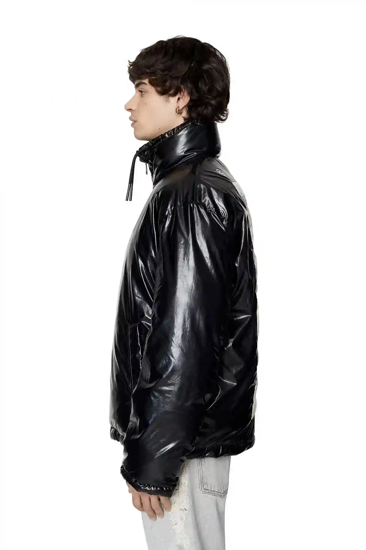 Black Oversized reversible logo puffer jacket