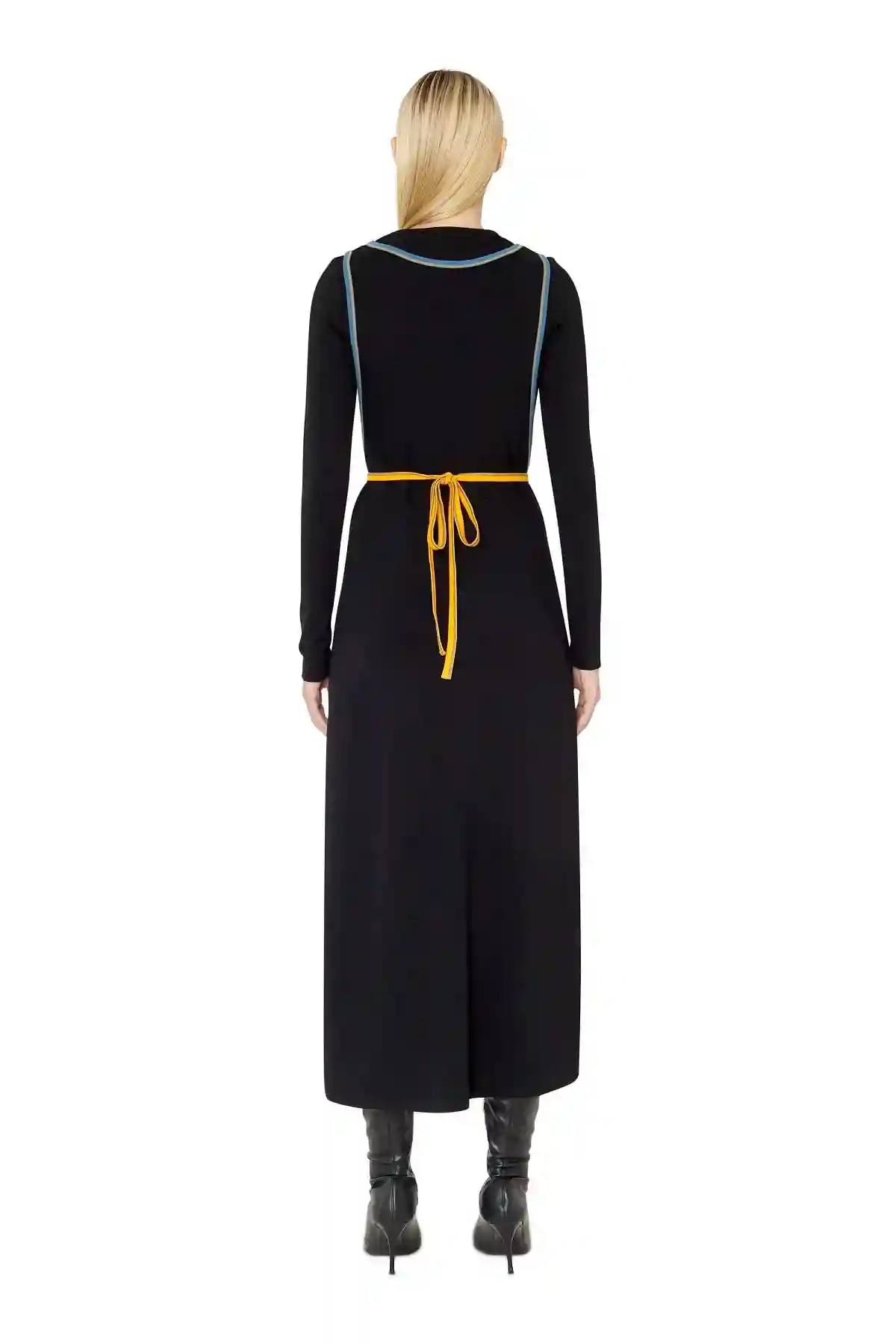 Black Midi dress with tie front