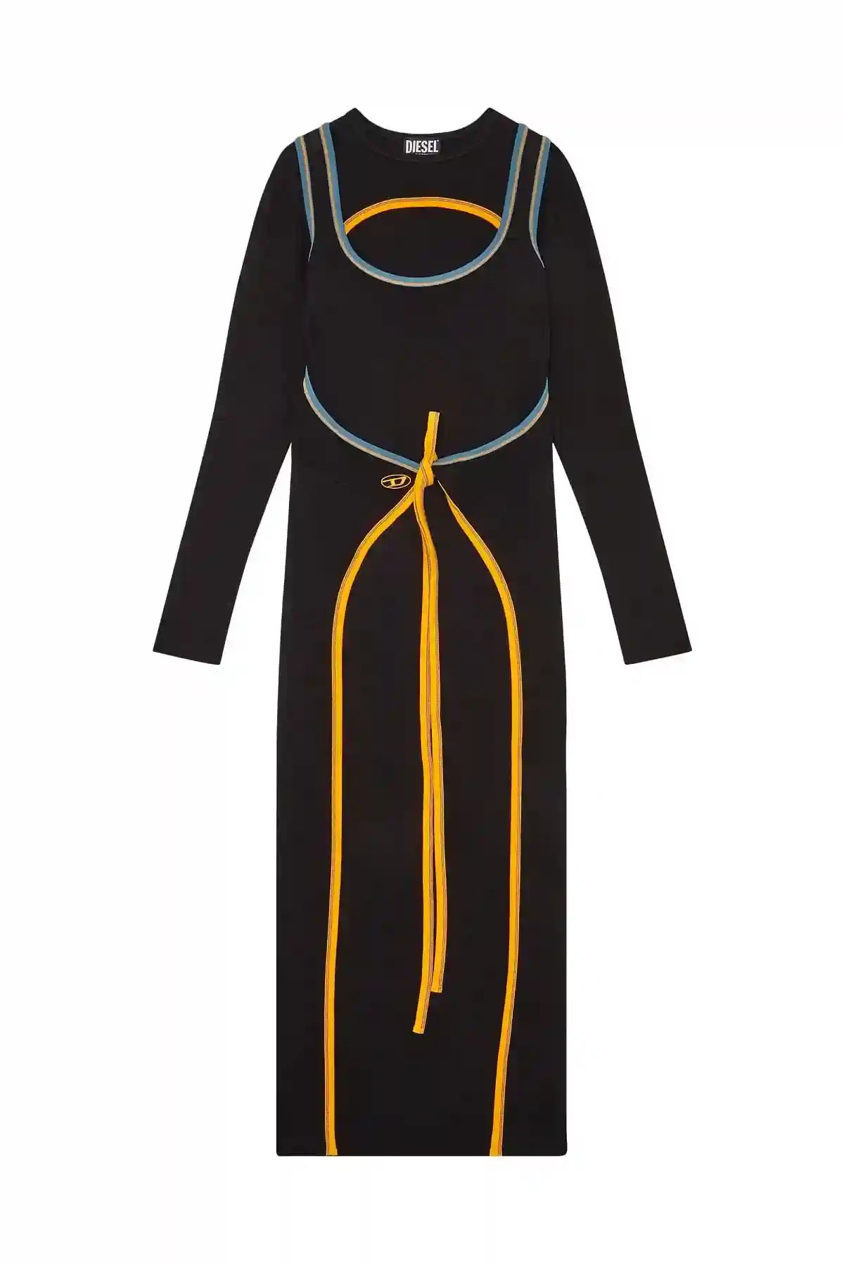 Black Midi dress with tie front