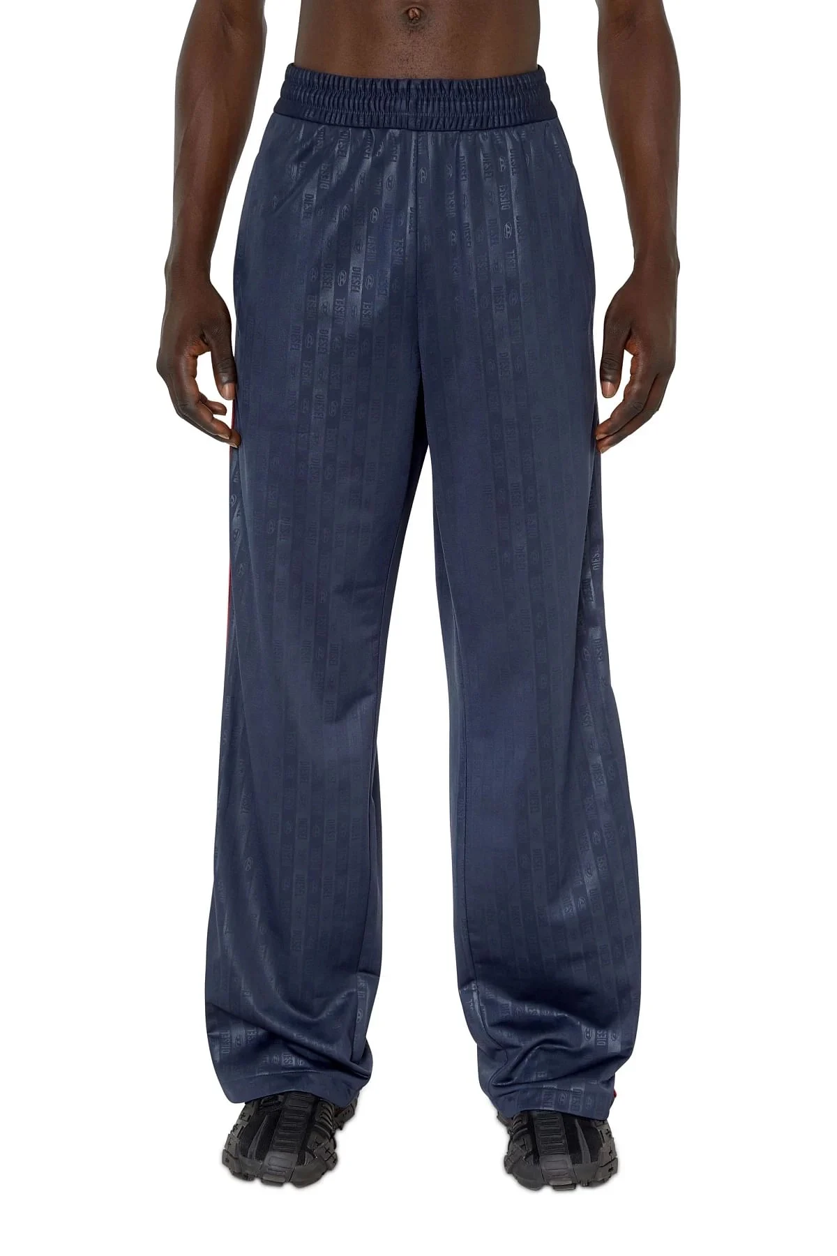 Blue Technical track pants with all-over logo