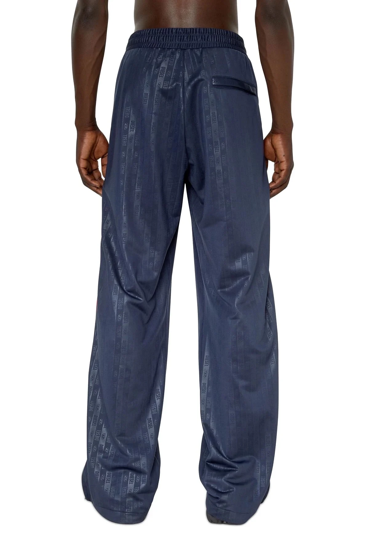 Blue Technical track pants with all-over logo