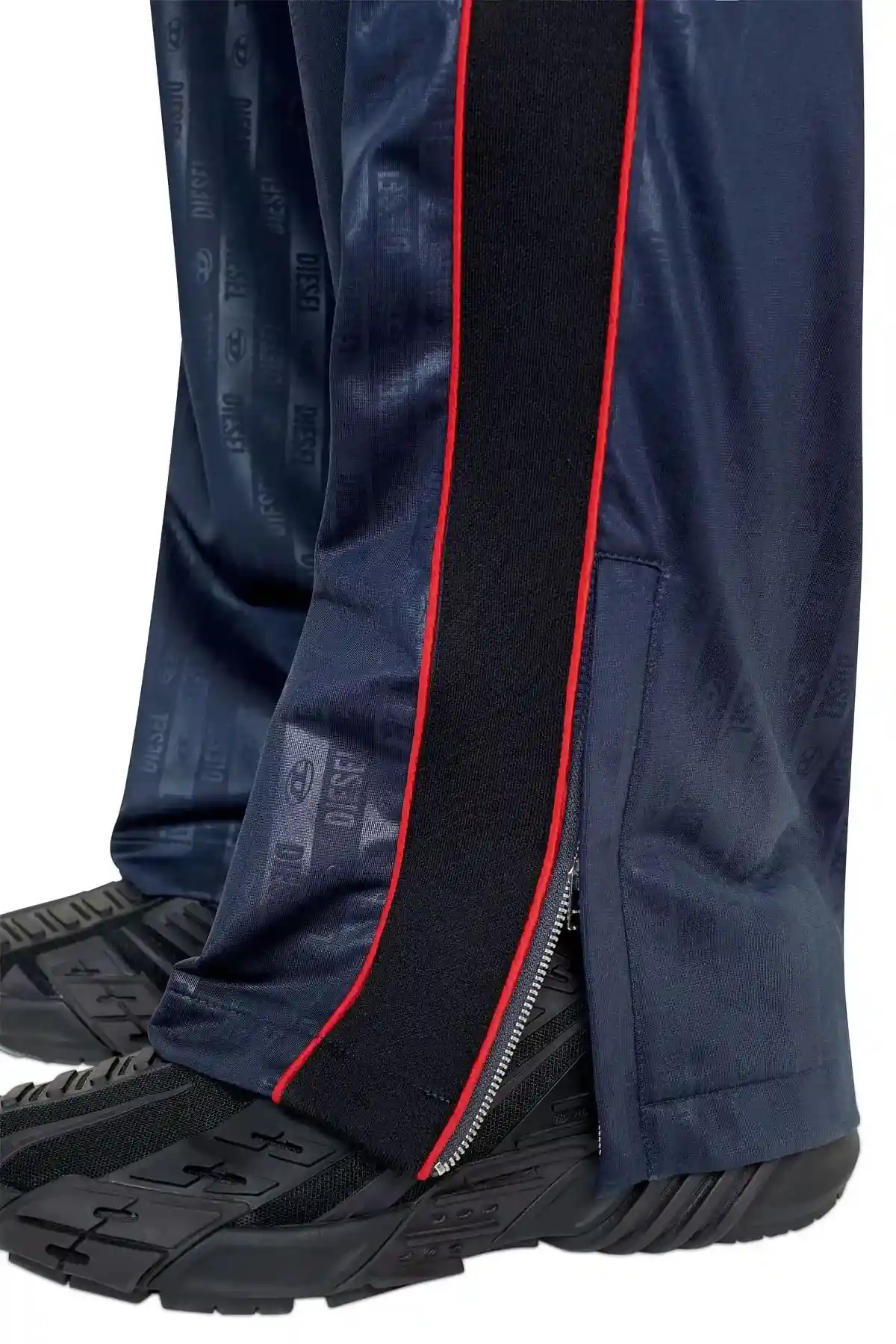 Blue Technical track pants with all-over logo