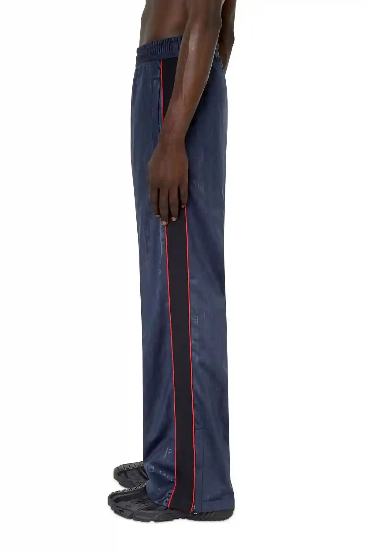 Blue Technical track pants with all-over logo