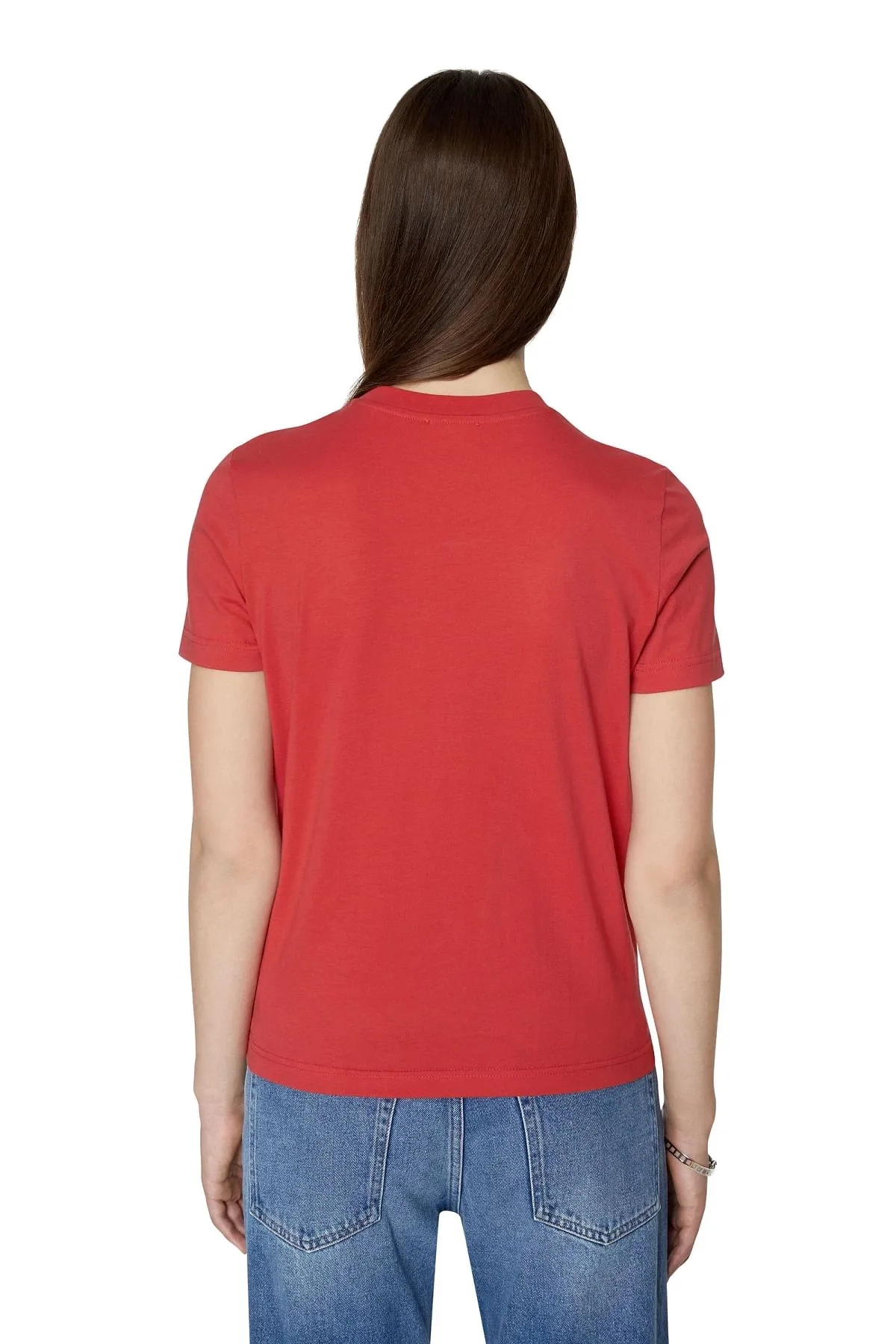 Red T-shirt with embroidered micro logo