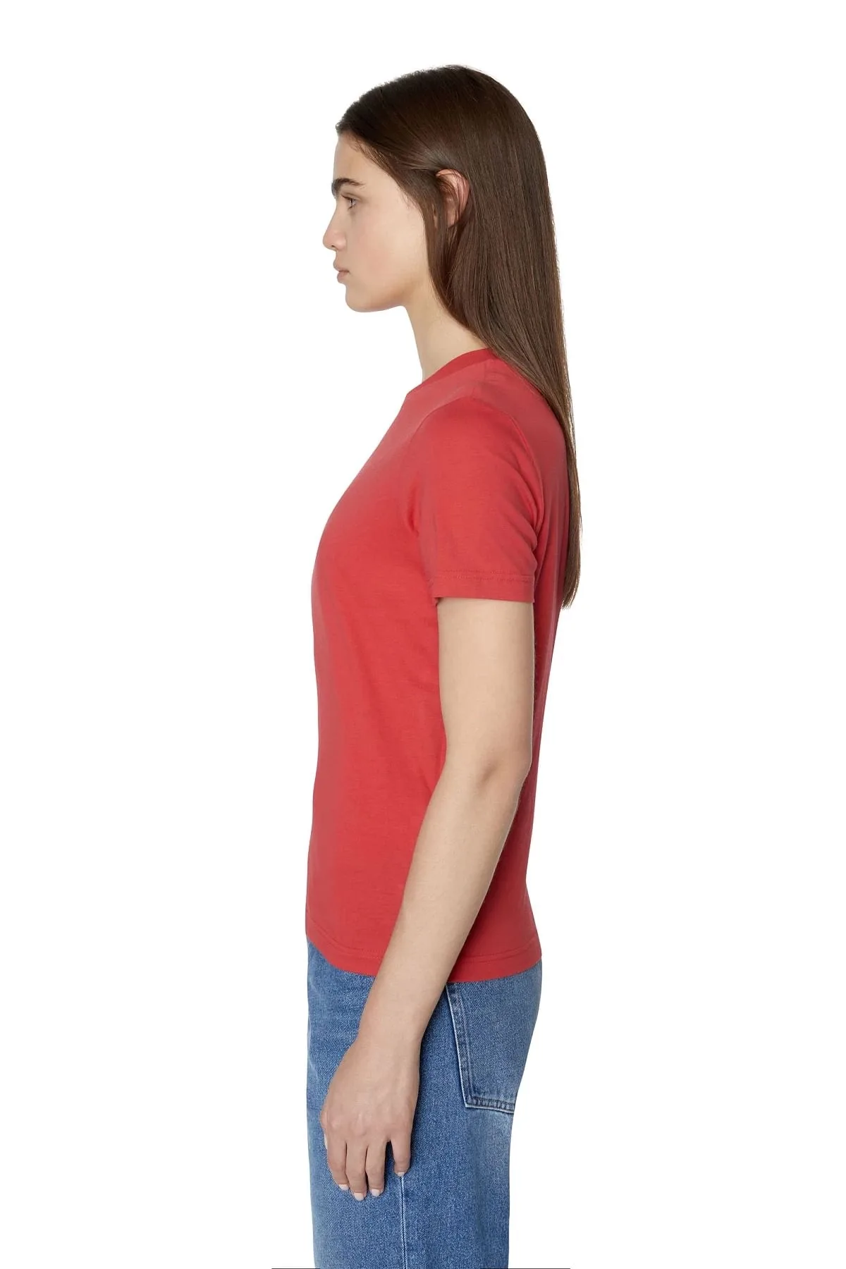 Red T-shirt with embroidered micro logo