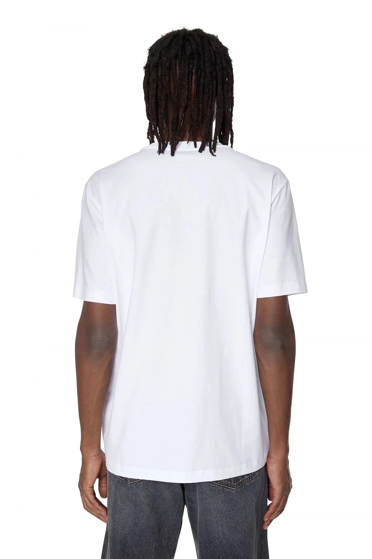 White T-shirt with micro-embroidered logo
