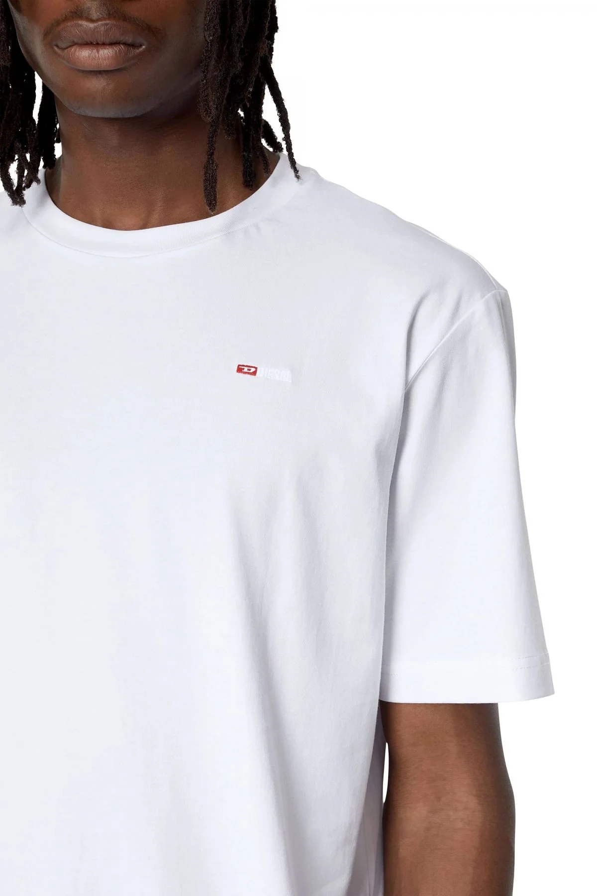White T-shirt with micro-embroidered logo