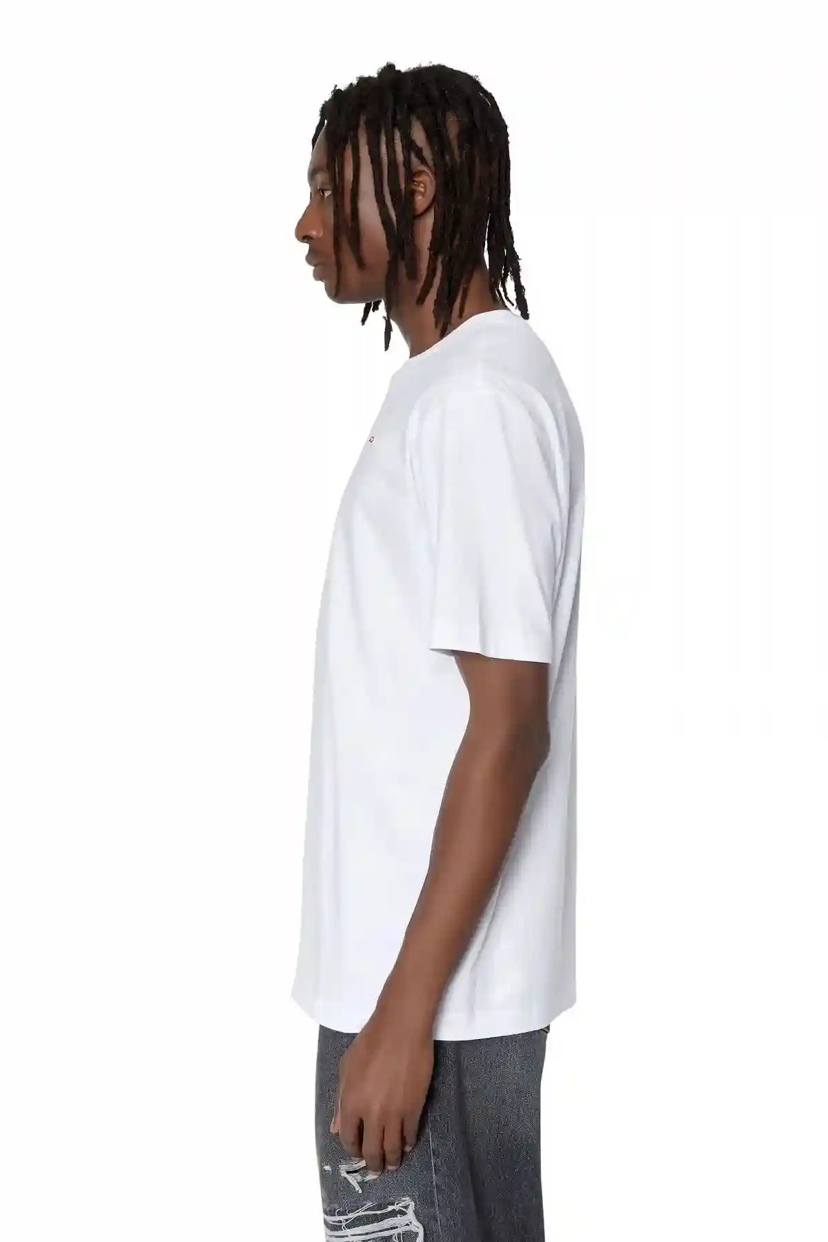 White T-shirt with micro-embroidered logo