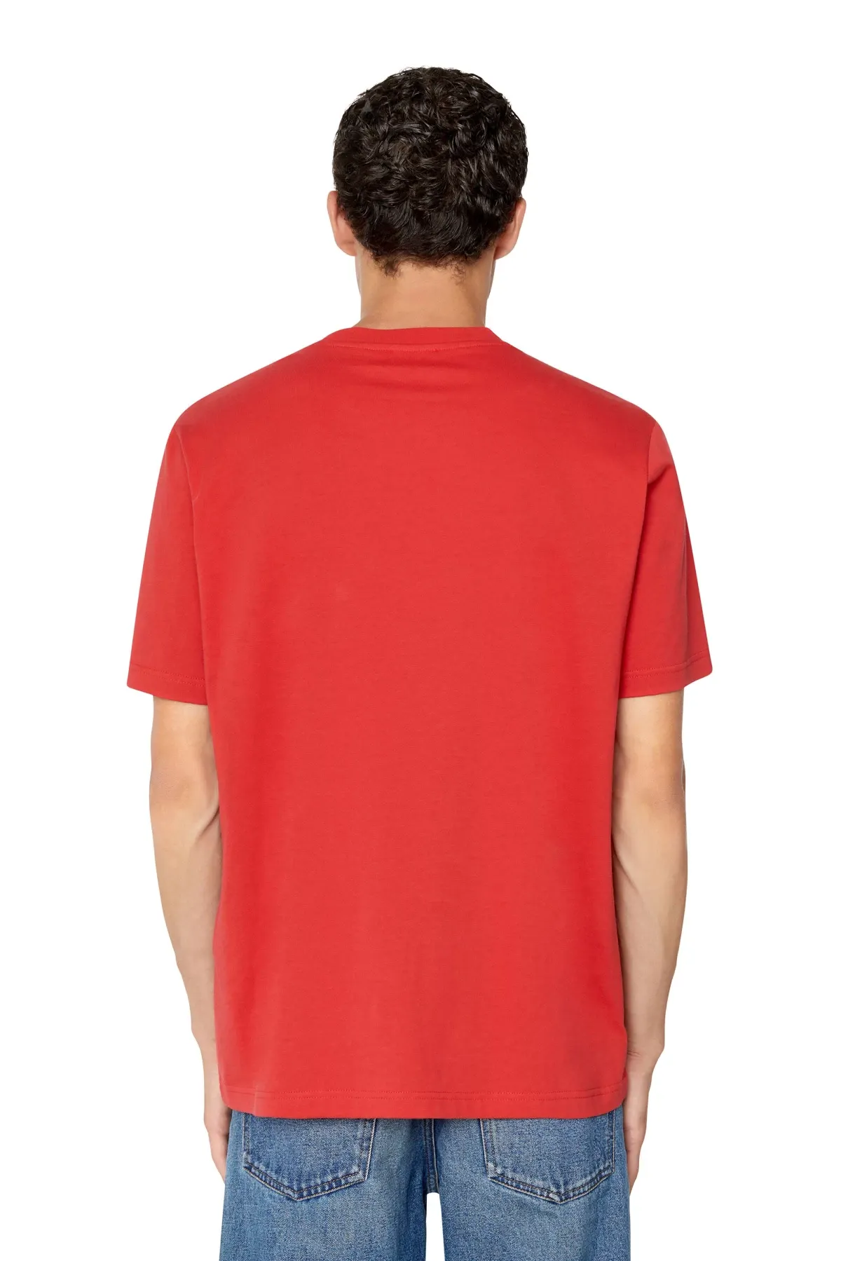 Red T-shirt with micro-embroidered logo