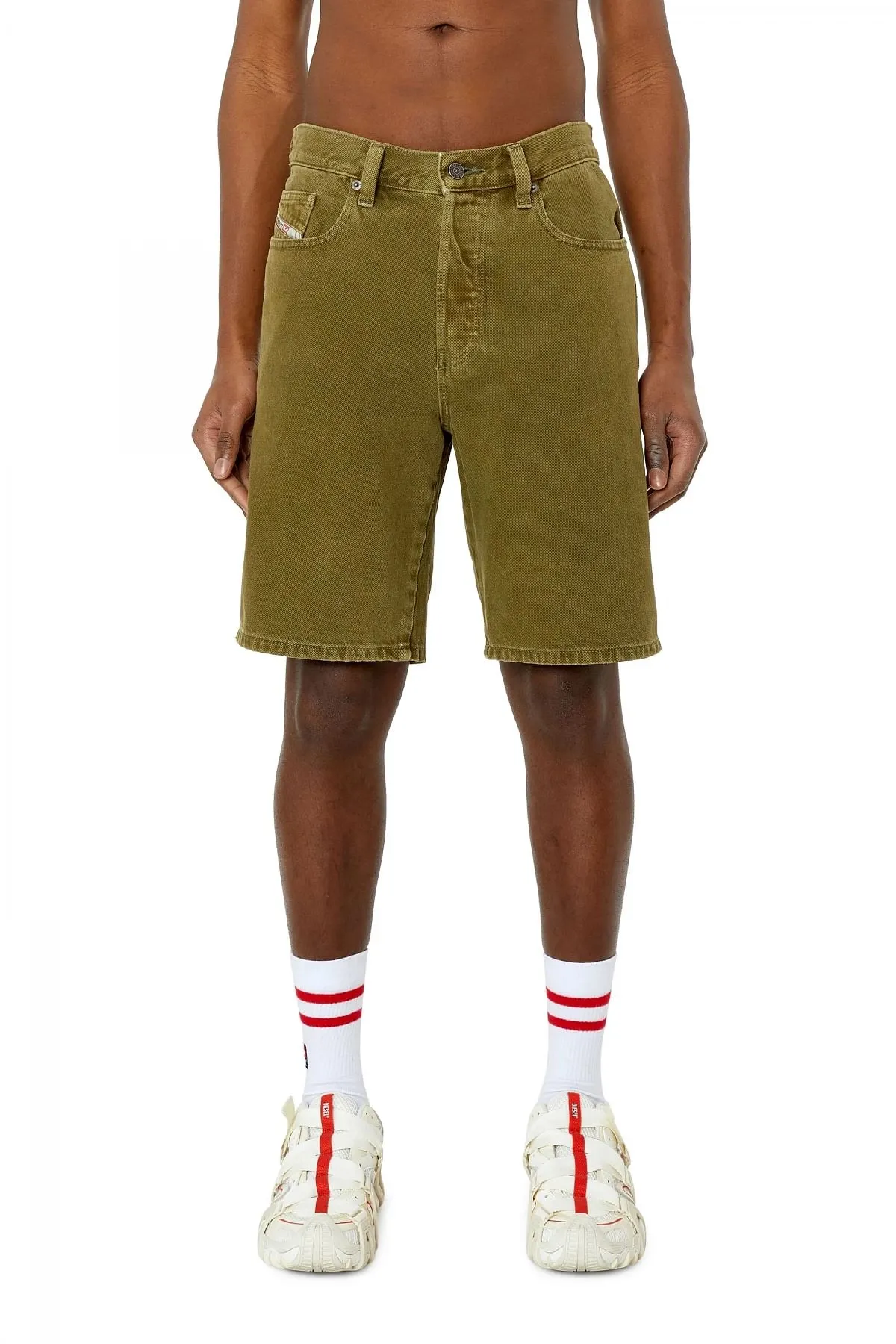 Green Coloured denim shorts