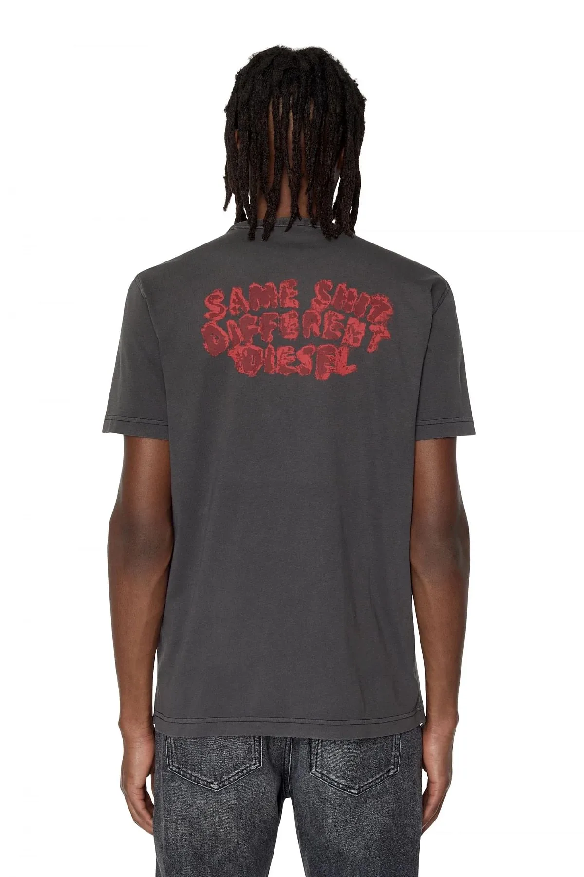 Grey T-shirt with bleeding print