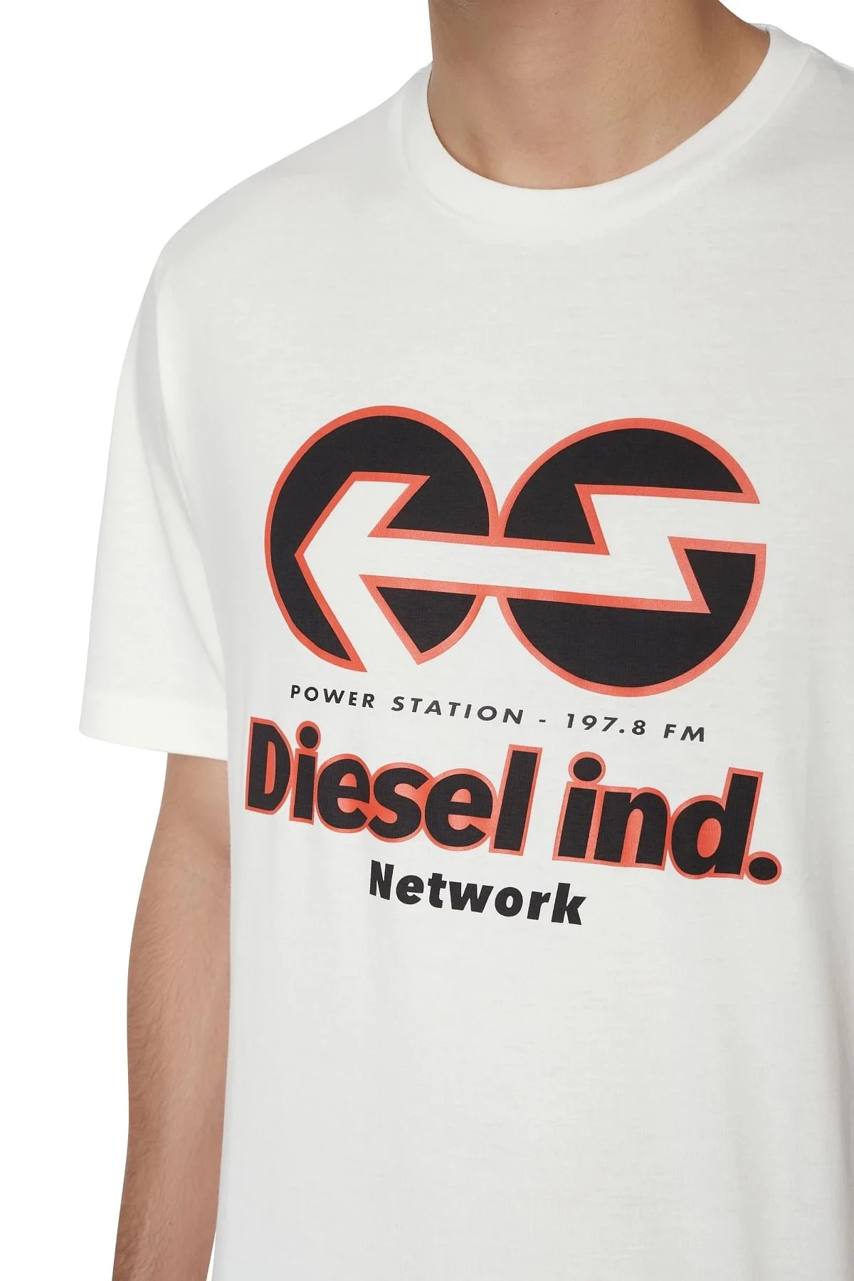 White T-shirt with Diesel Network print