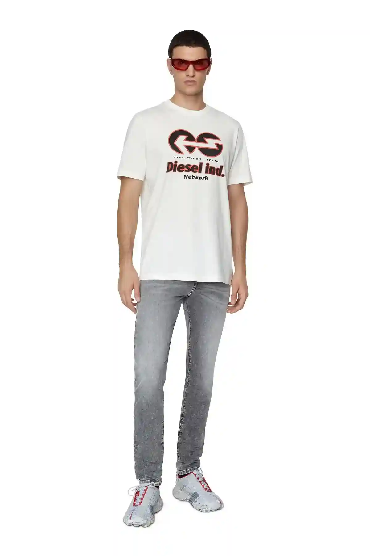 White T-shirt with Diesel Network print