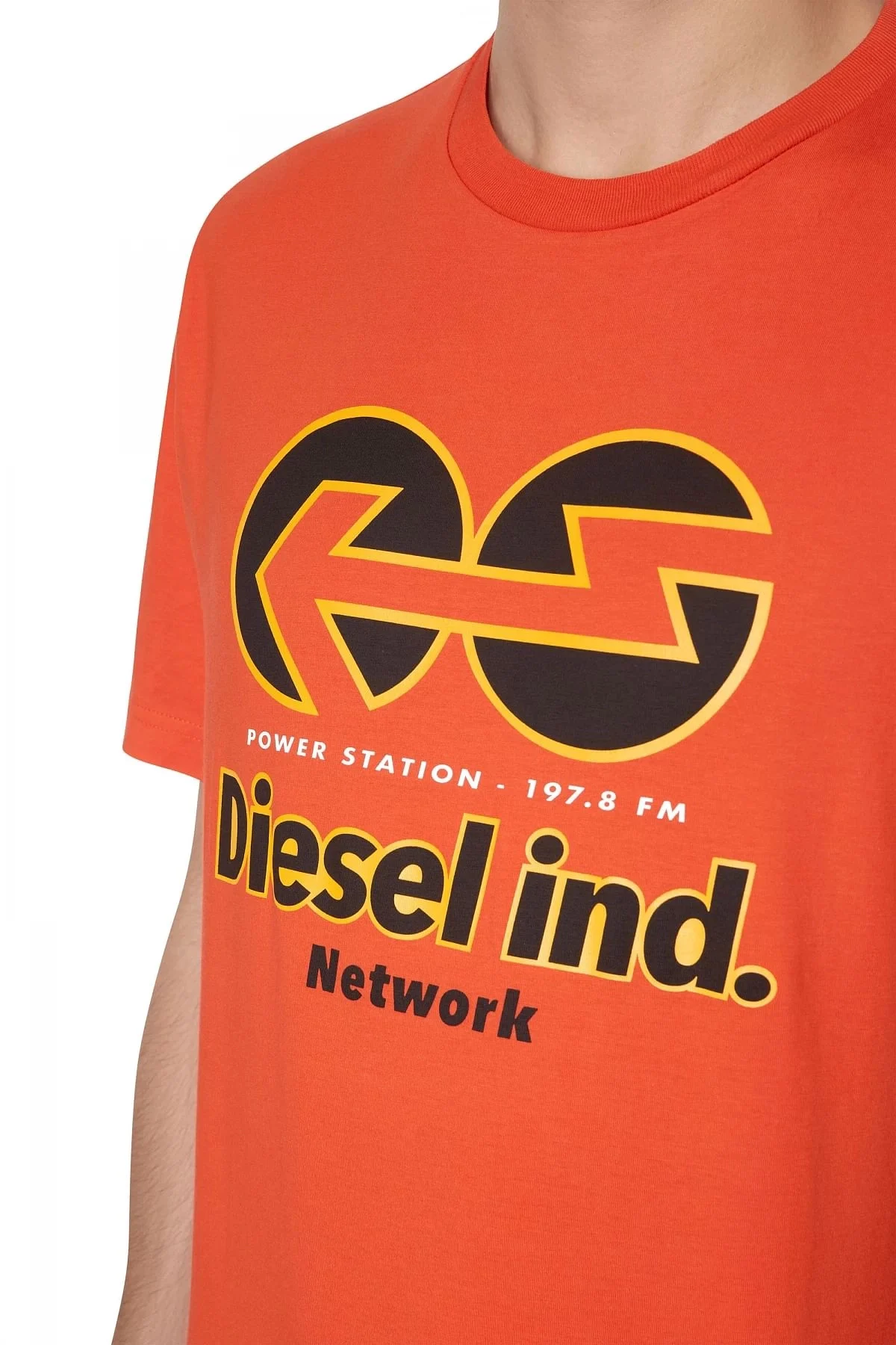 Orange T-shirt with Diesel Network print
