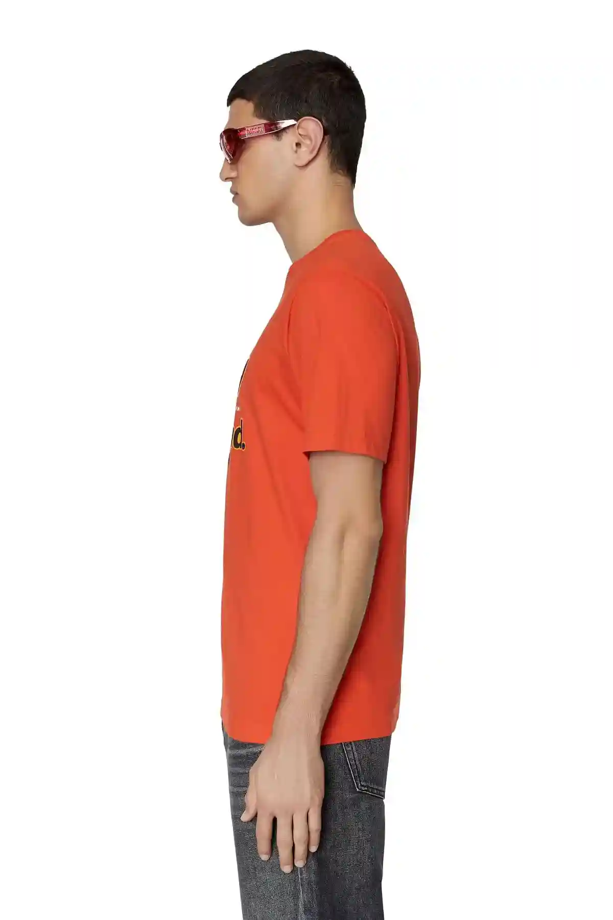 Orange T-shirt with Diesel Network print