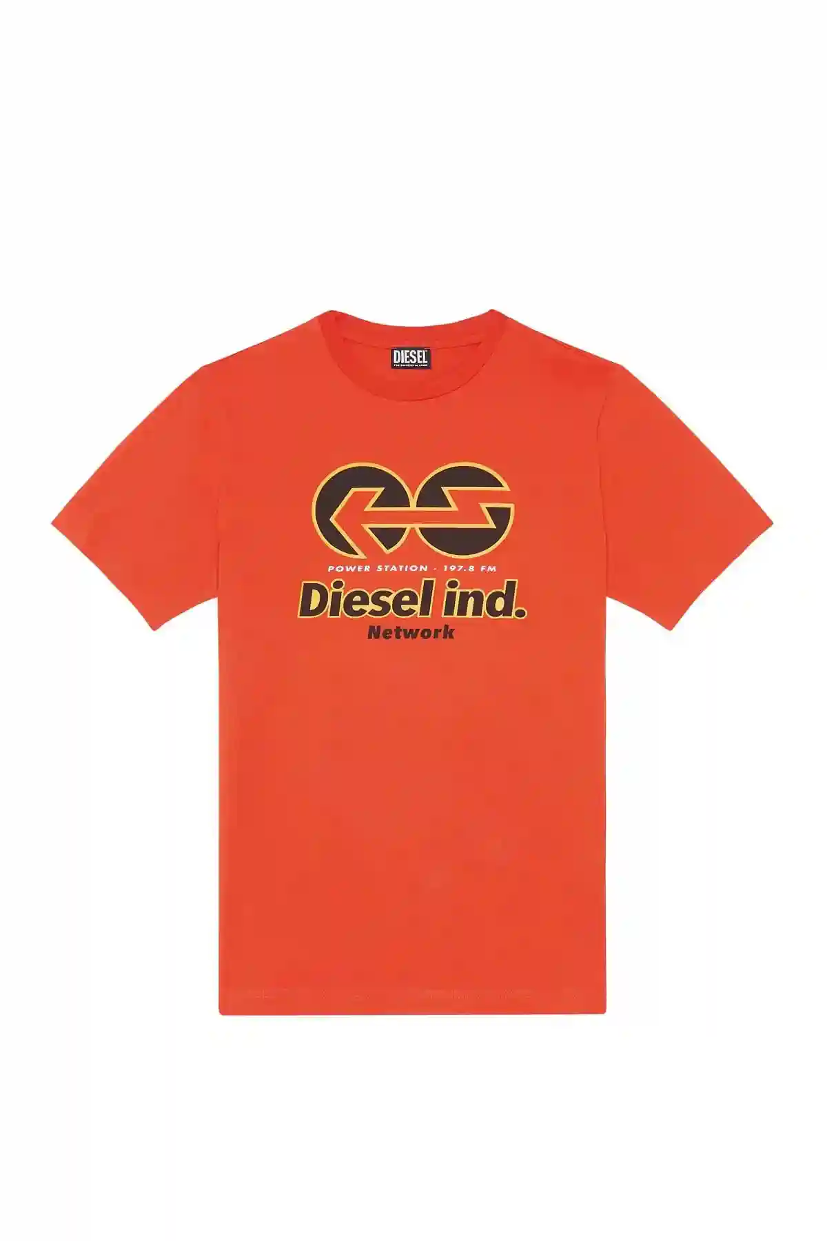 Orange T-shirt with Diesel Network print