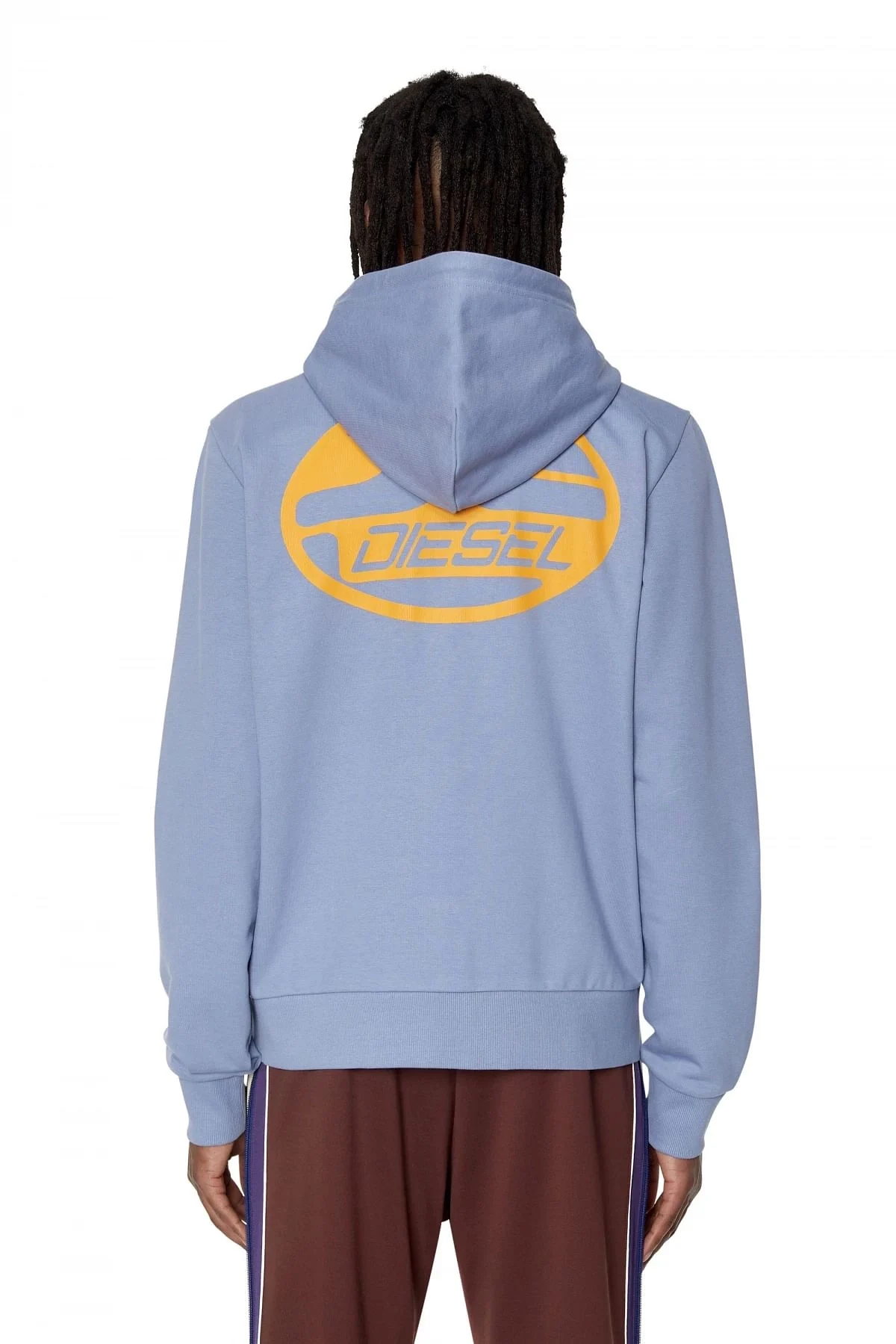Blue Zip-up hoodie with oval logos