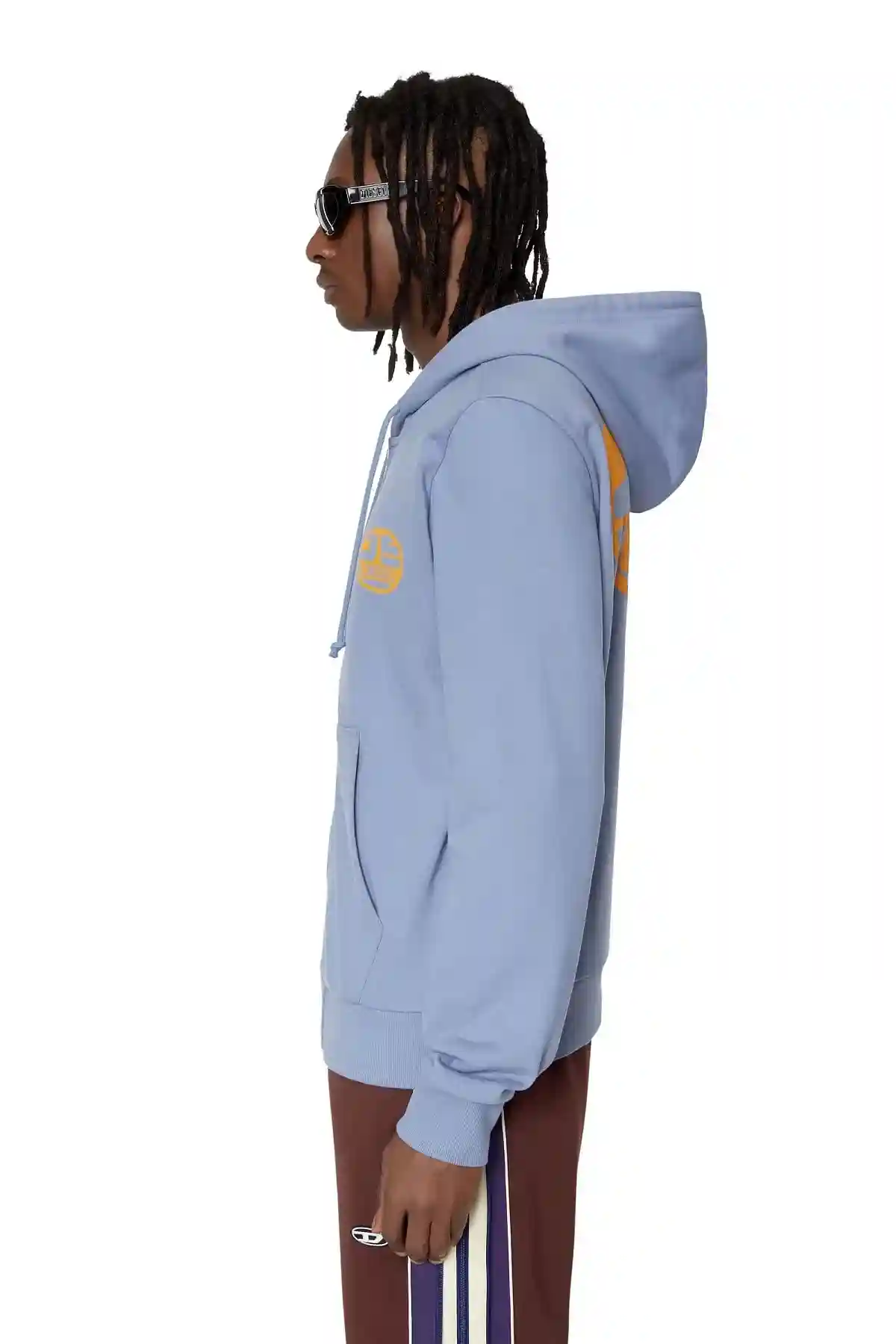 Blue Zip-up hoodie with oval logos