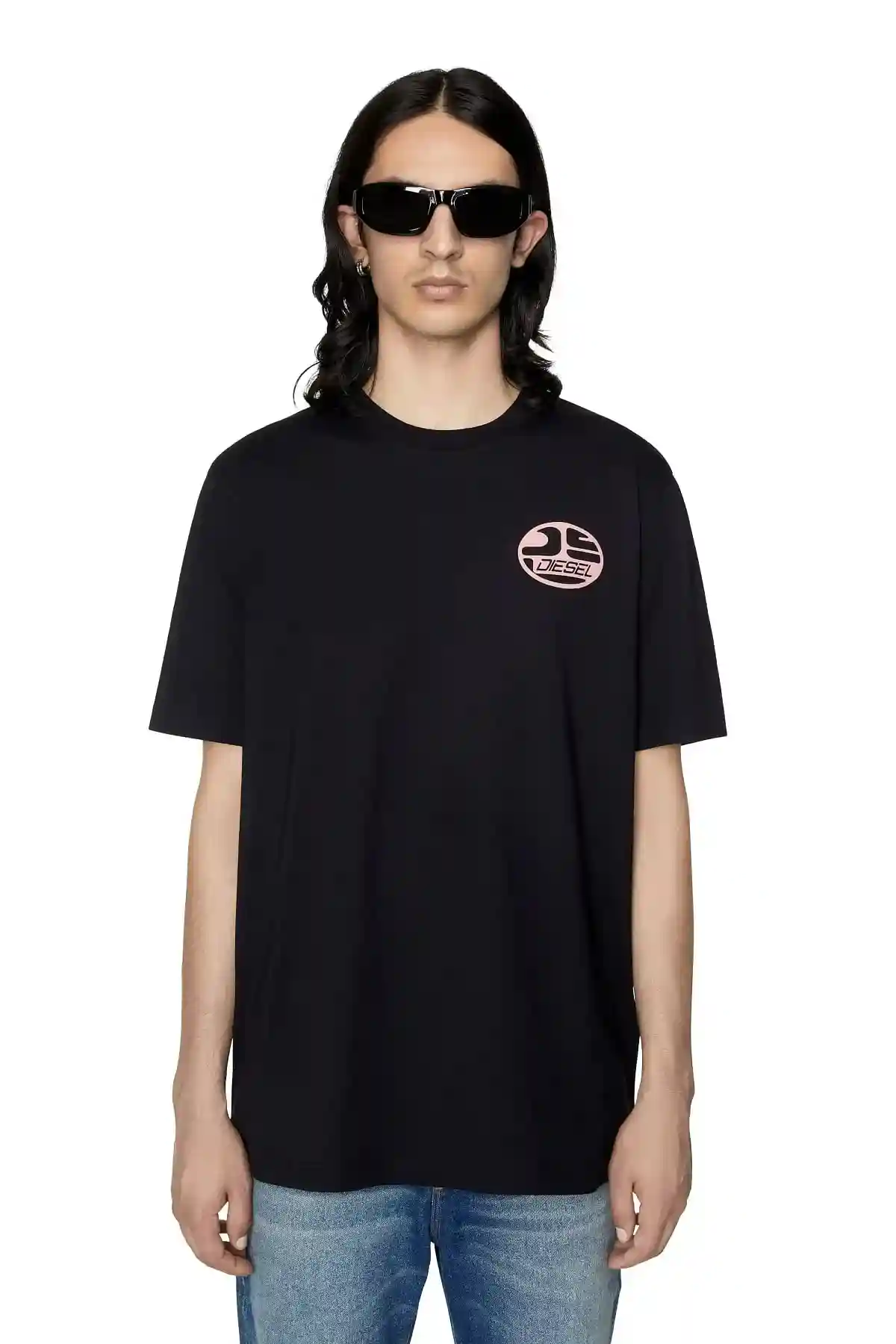 Black T-shirt with oval logos