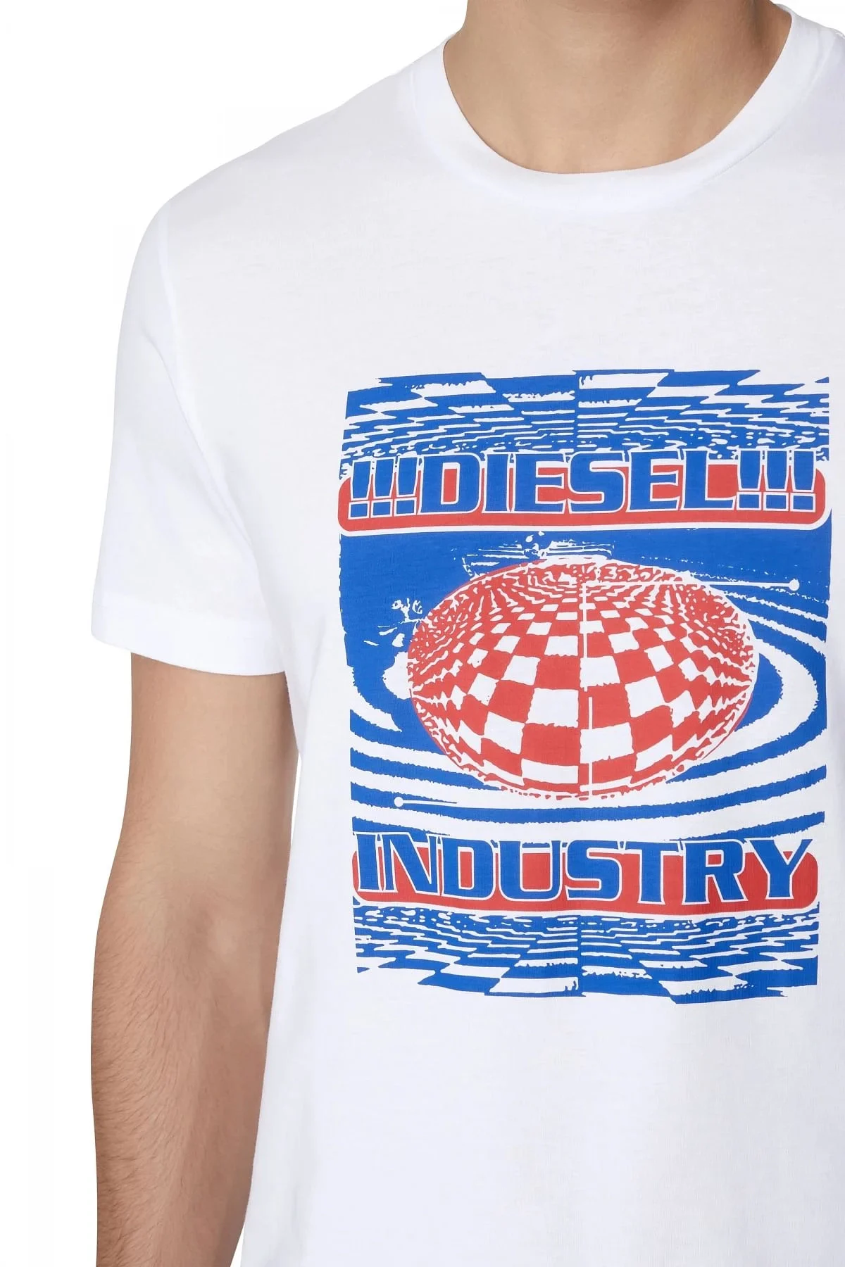 White T-shirt with psychedelic print
