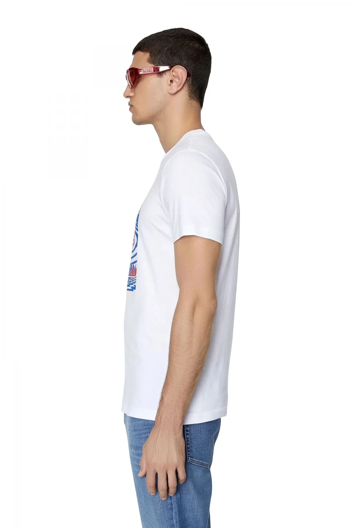 White T-shirt with psychedelic print