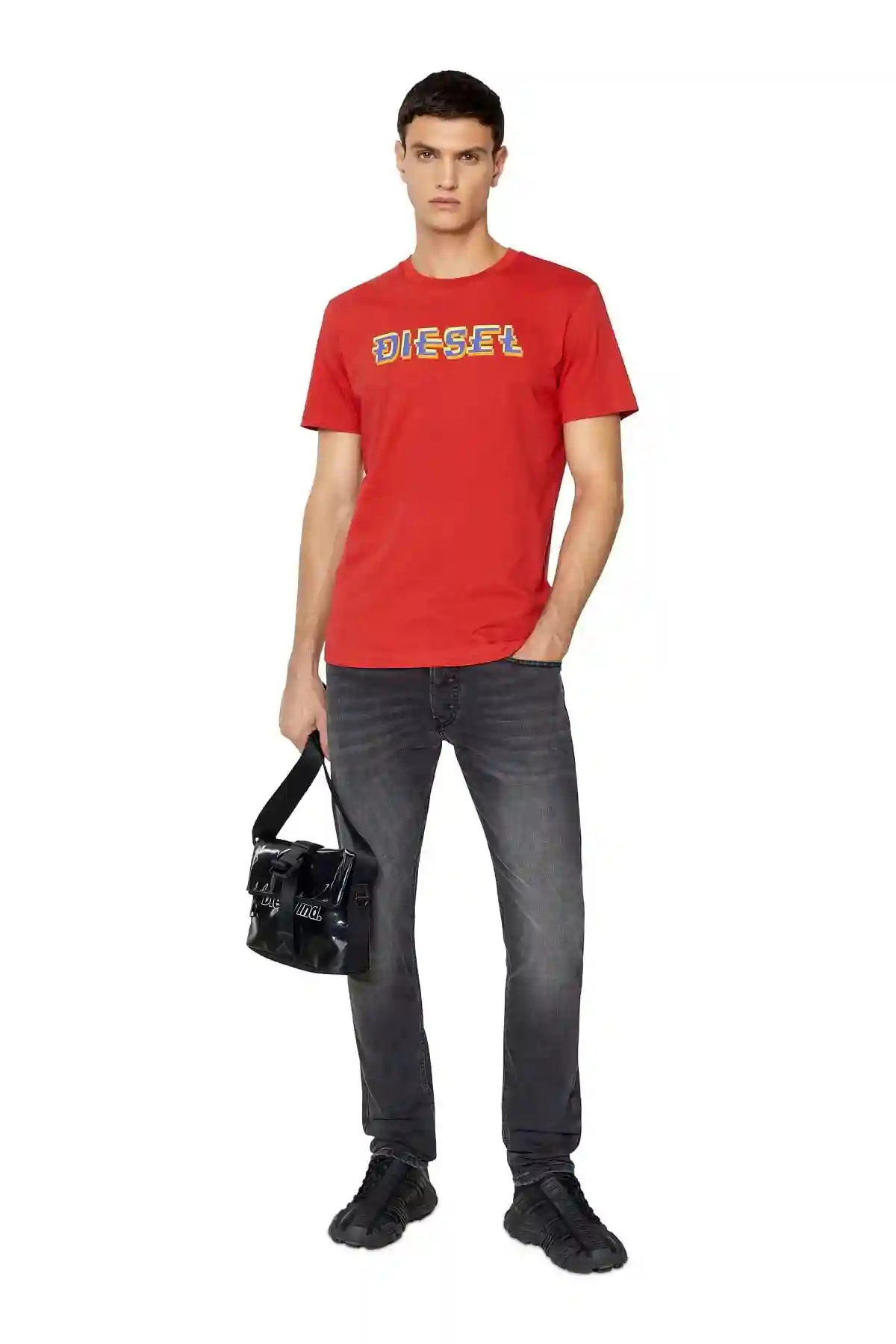 Red T-shirt with triple-tone logo