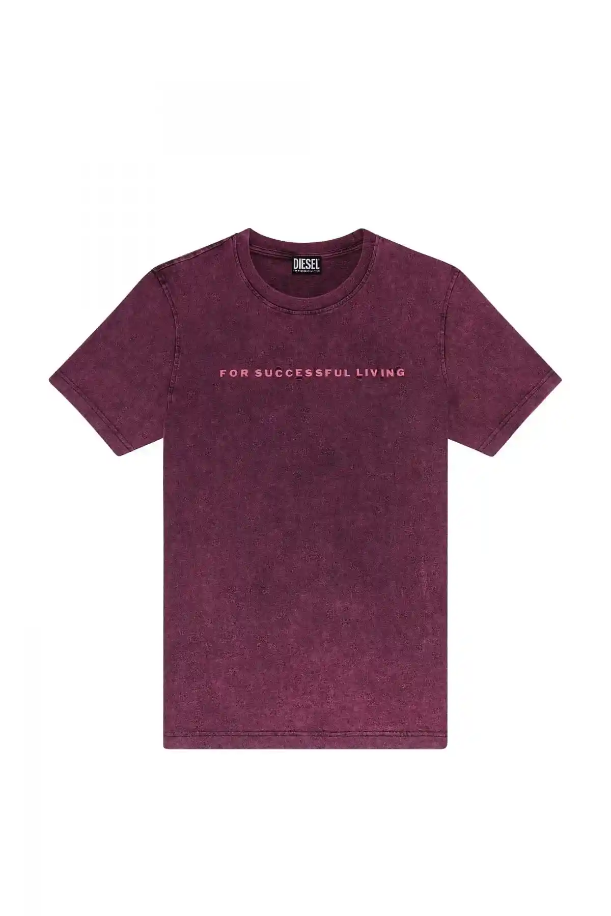 Violet Acid-wash T-shirt with distressed logo