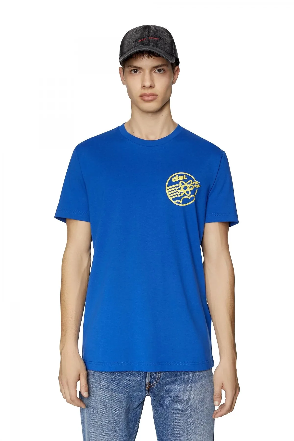 Blue T-shirt with Diesel Megahertz print