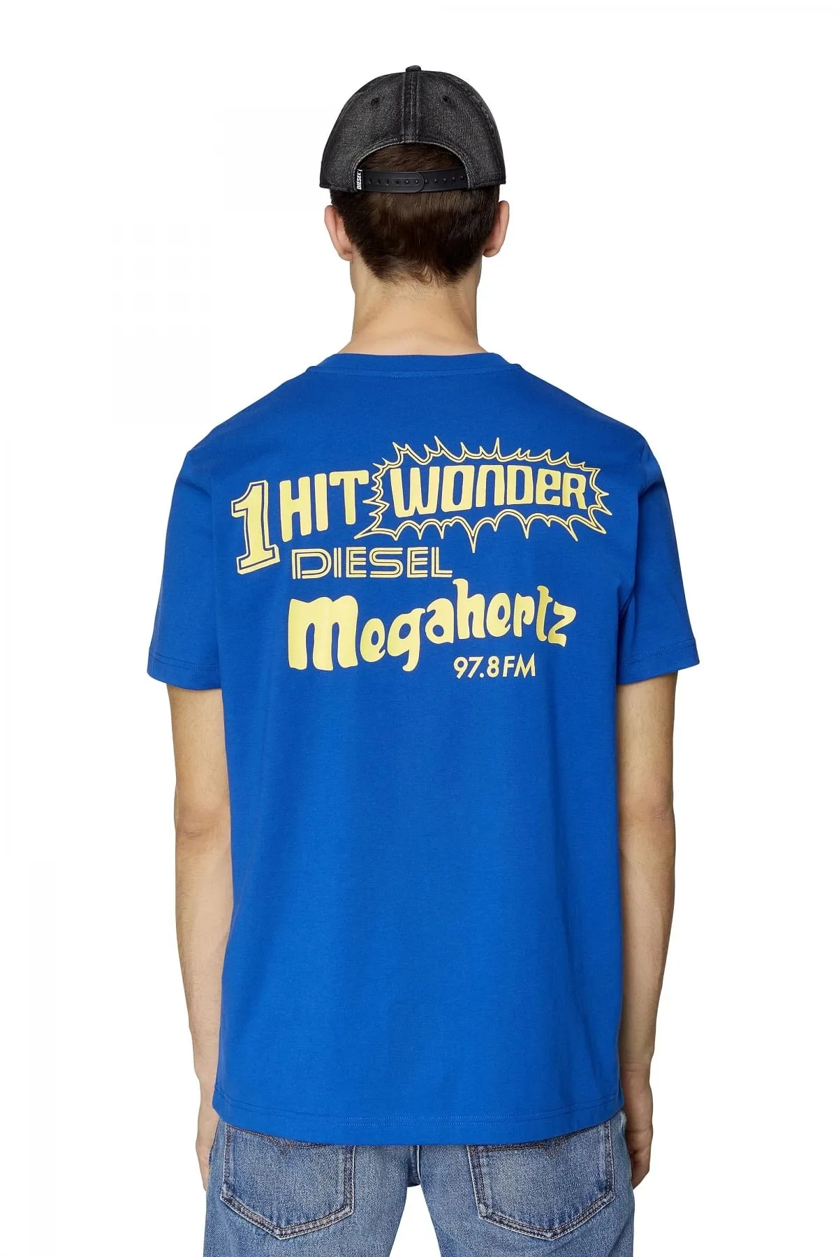 Blue T-shirt with Diesel Megahertz print