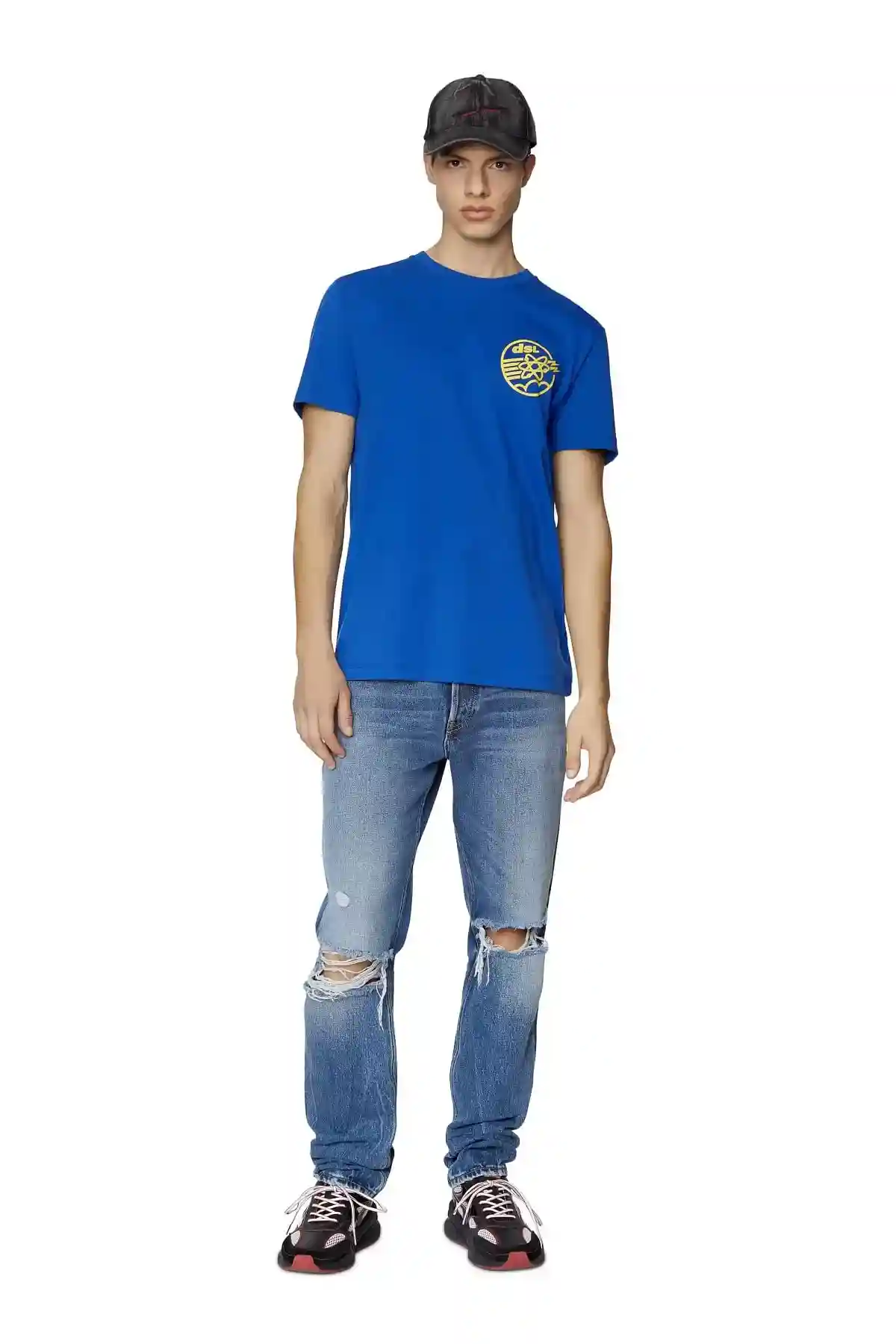 Blue T-shirt with Diesel Megahertz print