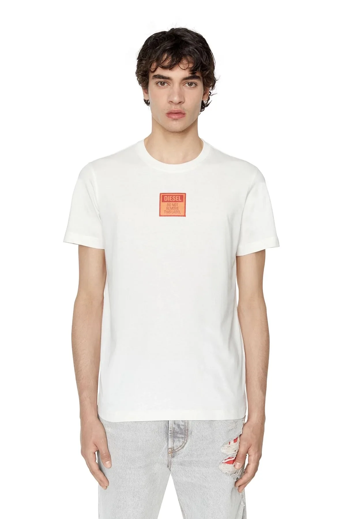 White T-shirt with with logo patch