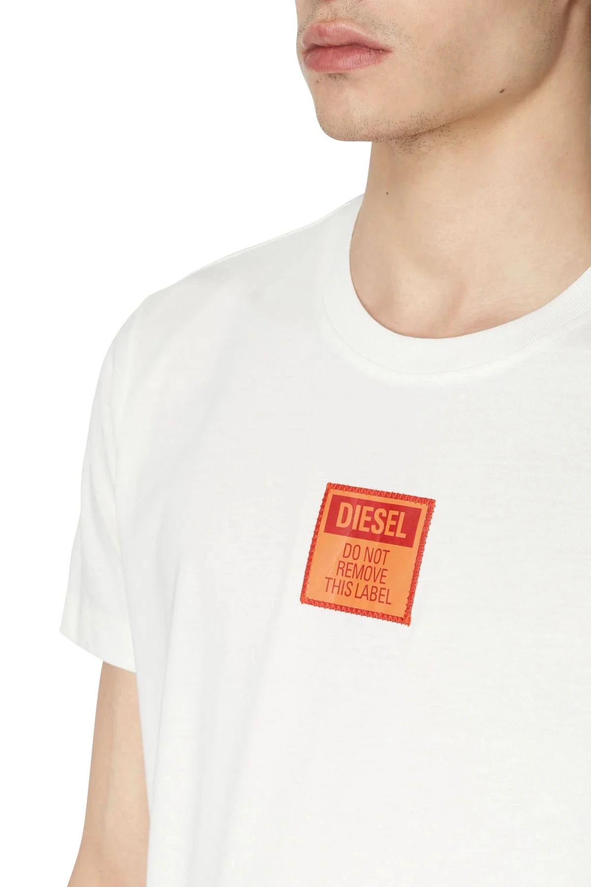 White T-shirt with with logo patch