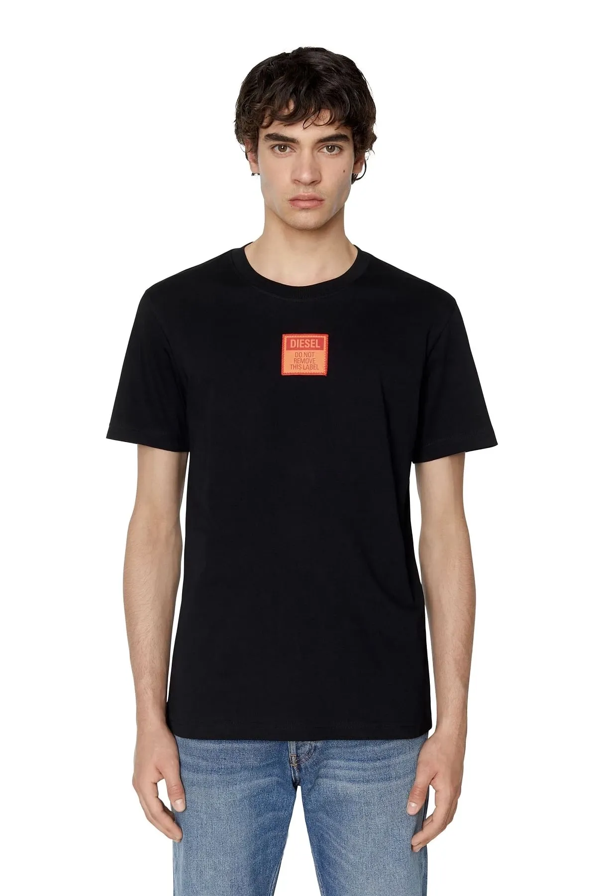 Black T-shirt with with logo patch
