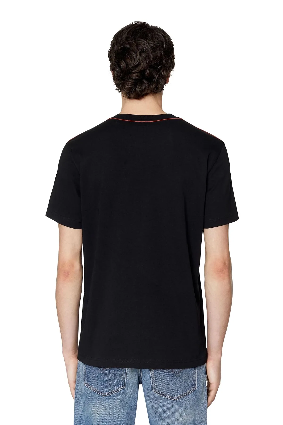 Black T-shirt with with logo patch